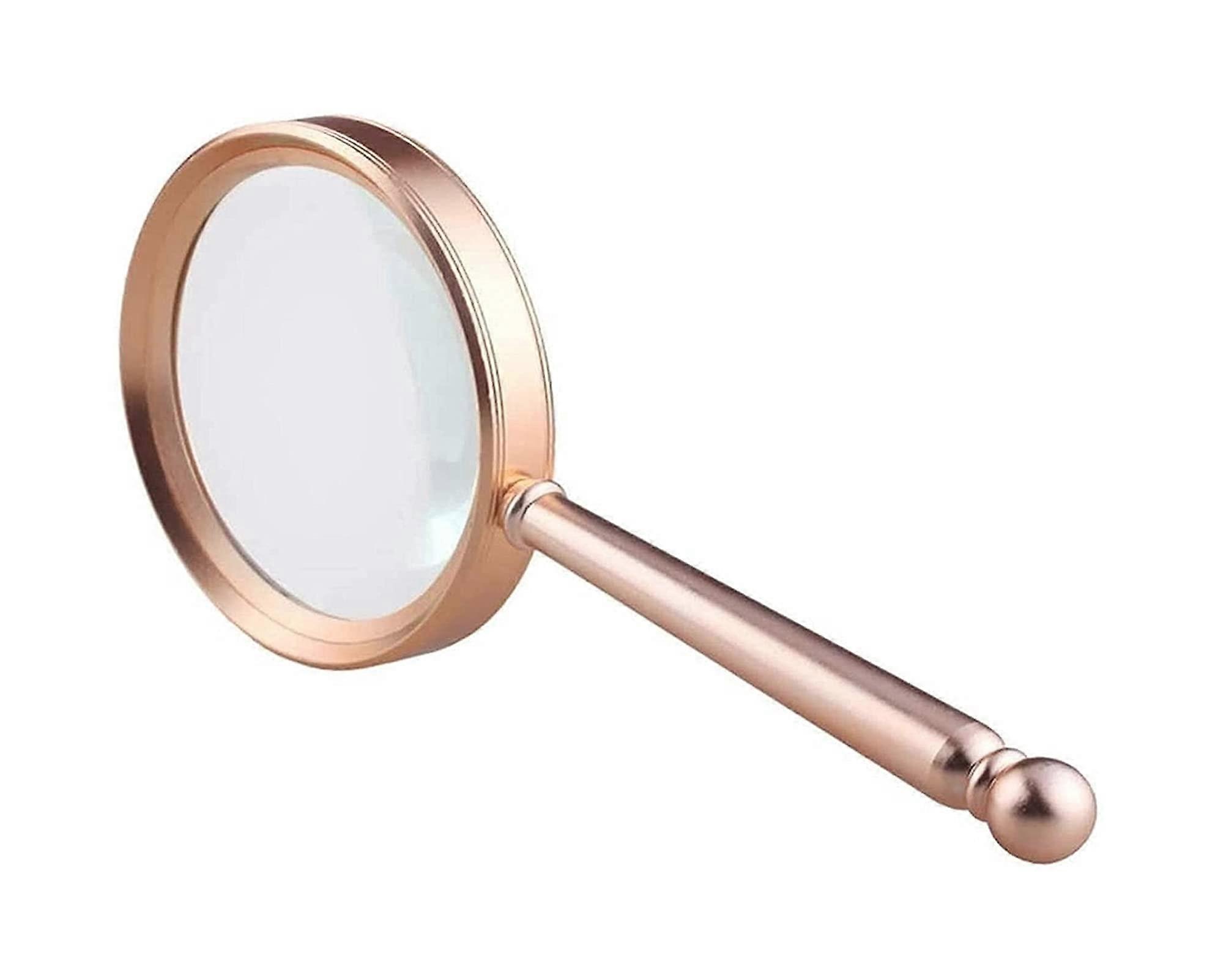 5X Magnifying Glass with Metal Handle, Clarity Magnifier for Reading Books, Inspection Magnifier, Handheld Magnifier, Magnifying Glass