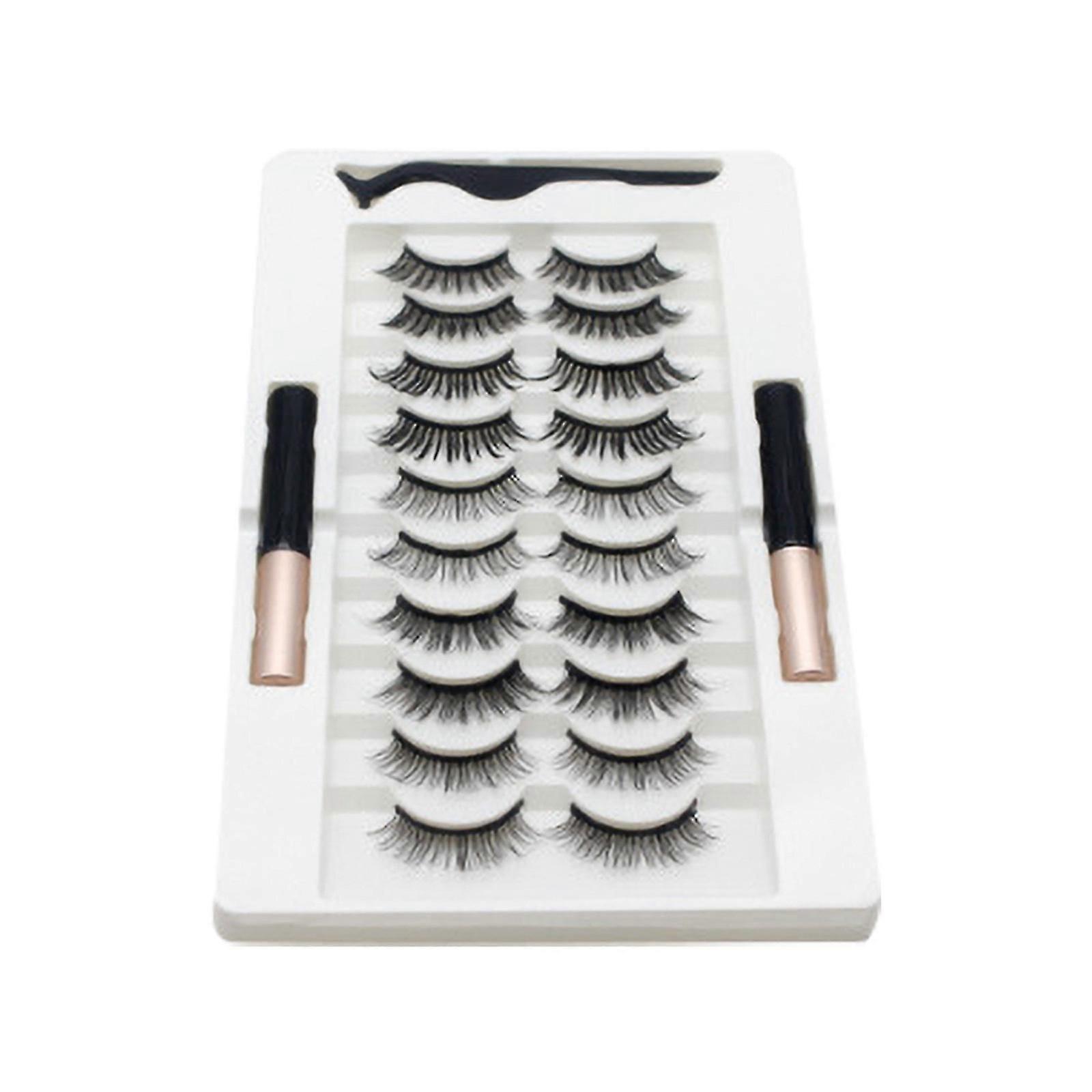 False Eyelashes Magnet Eyelashes Pairs Of Eyelashes Eyeliner Set Curling WU7005