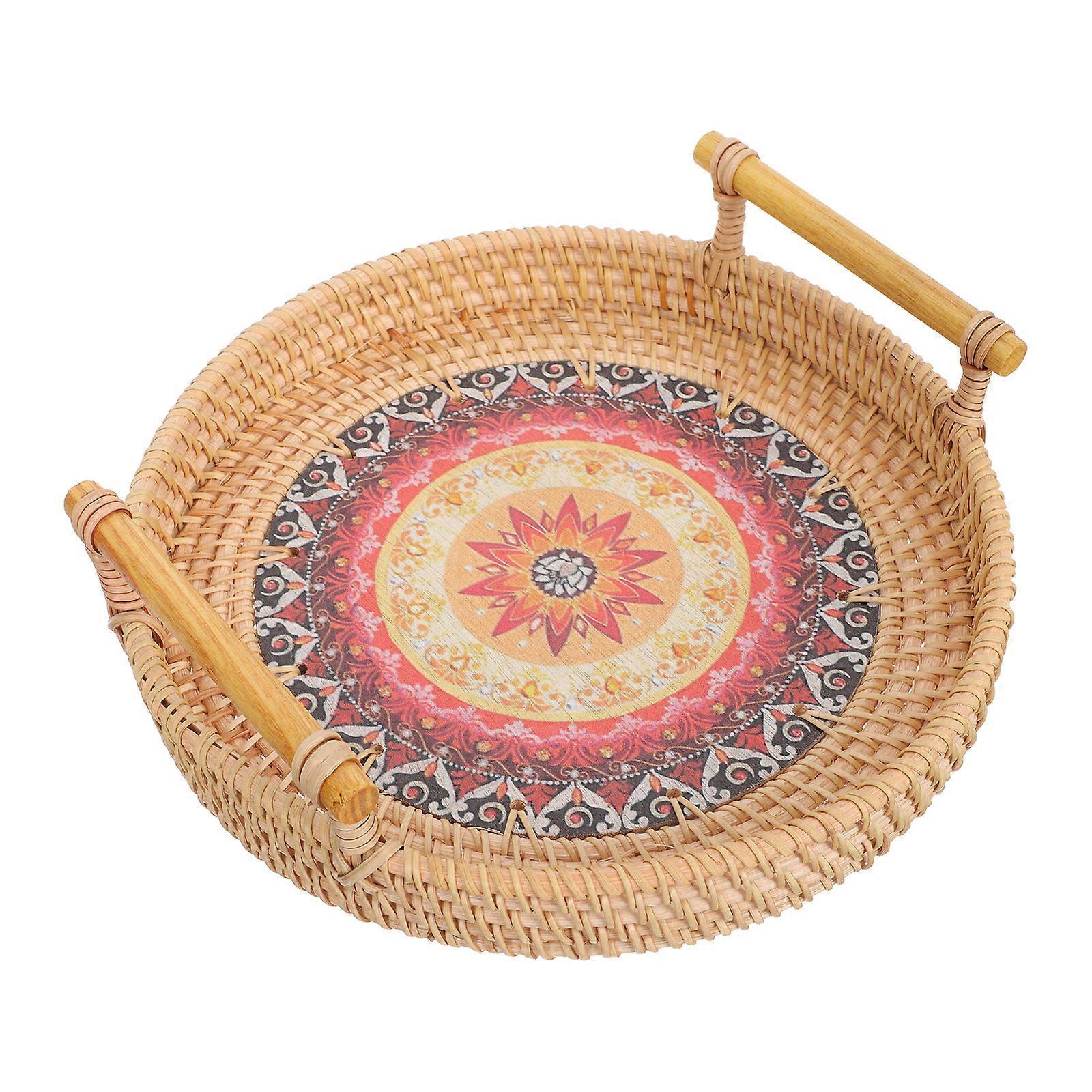 Bread Serving Baskets Rattan Woven Storage Holder Kitchen Pantry Use 1Pcs