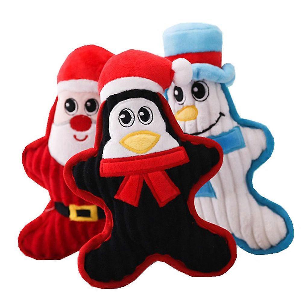 Dog Chew Toys Chewing Teething Toys Pet Christmas Home Use Assorted Color 8.7×5.1×1.2in Teeth Cleaning 3Set