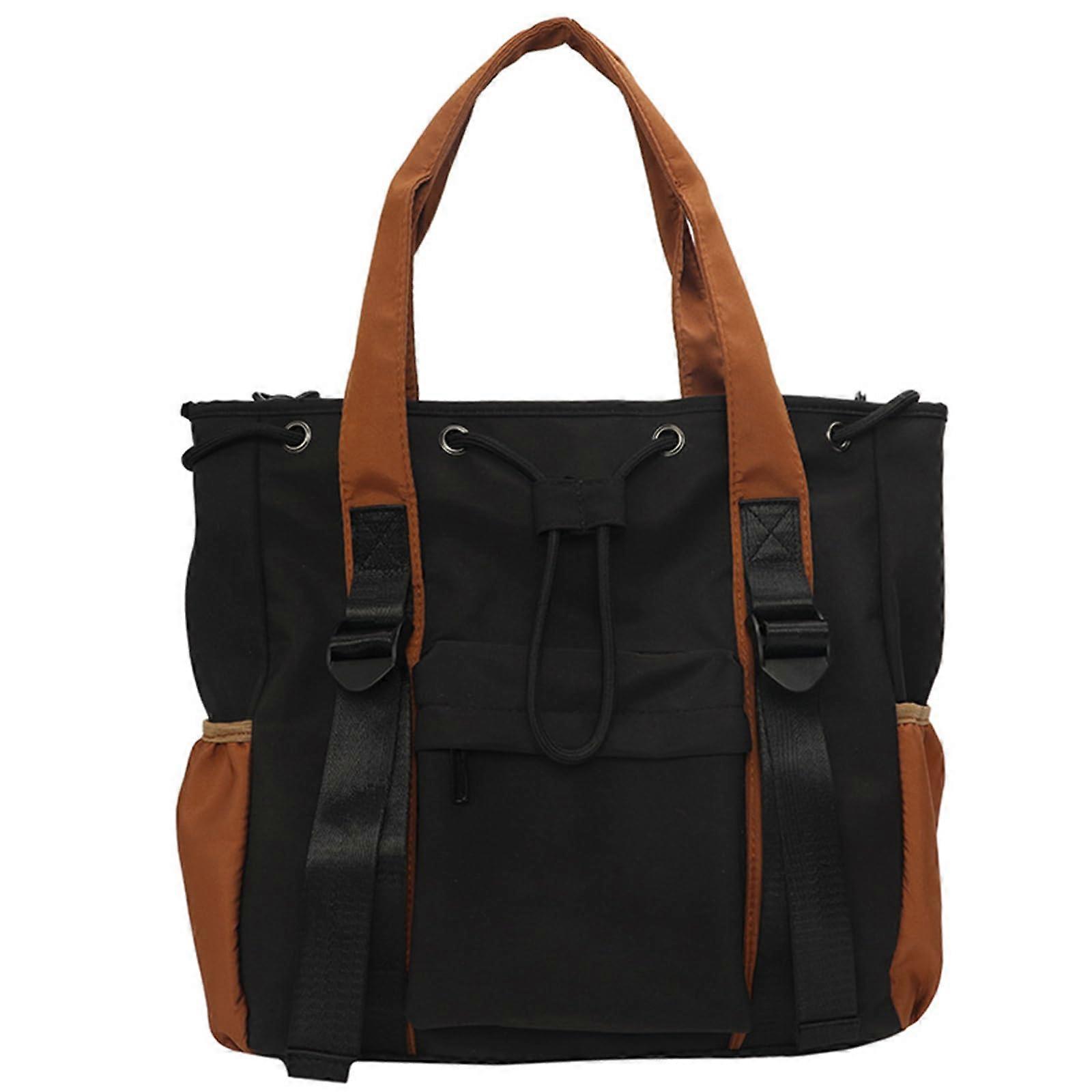 Women Handbag Casual Crossbody Bag Large Capacity Black Shoulder Bag for Men Students School Use