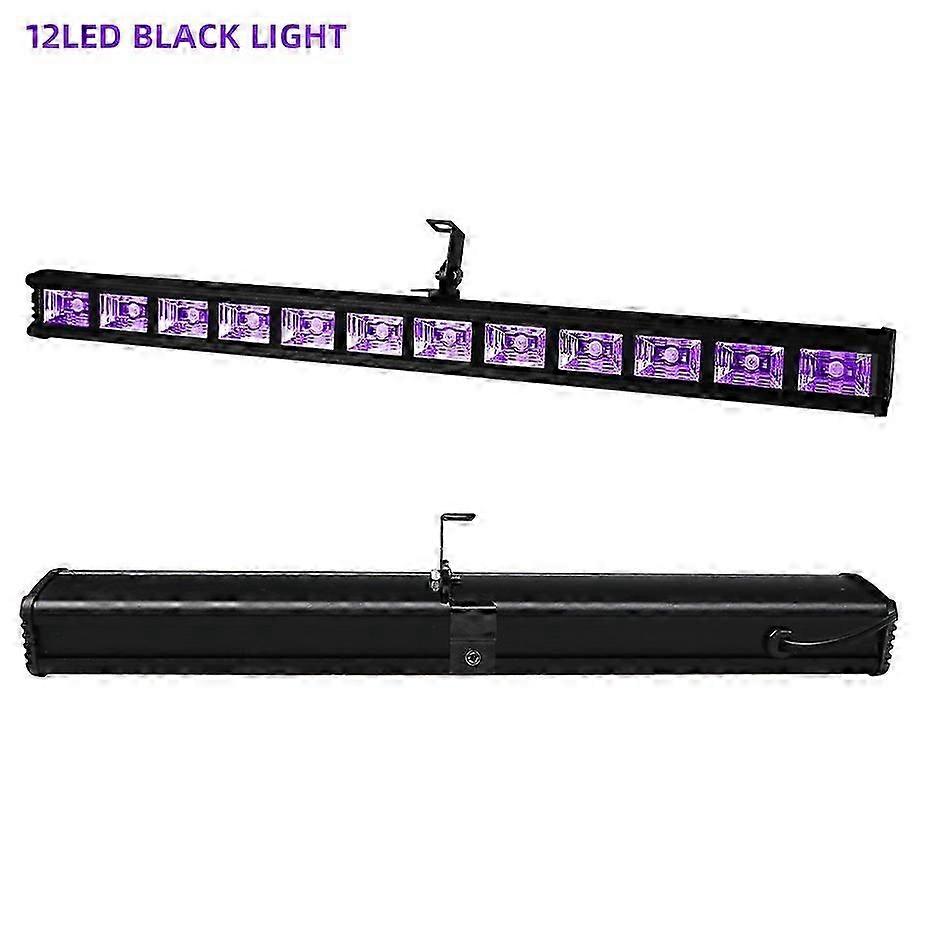 12 LED UV Siyah Işıklar Sahne Blacklight Ultraviyole Duvar Yıkama Cadılar Bayramı Dansı için DJ Disko Glow Floresan Parti Oyun Odası