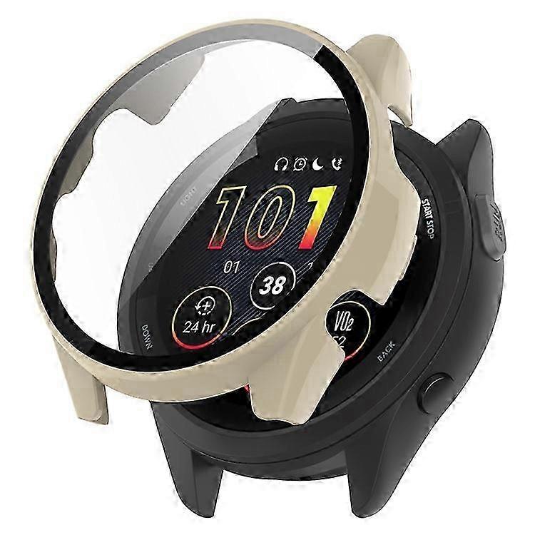Compatible For Garmin Forerunner 265S Anti-scratch PC Watch Case with Tempered Glass Screen Protecto