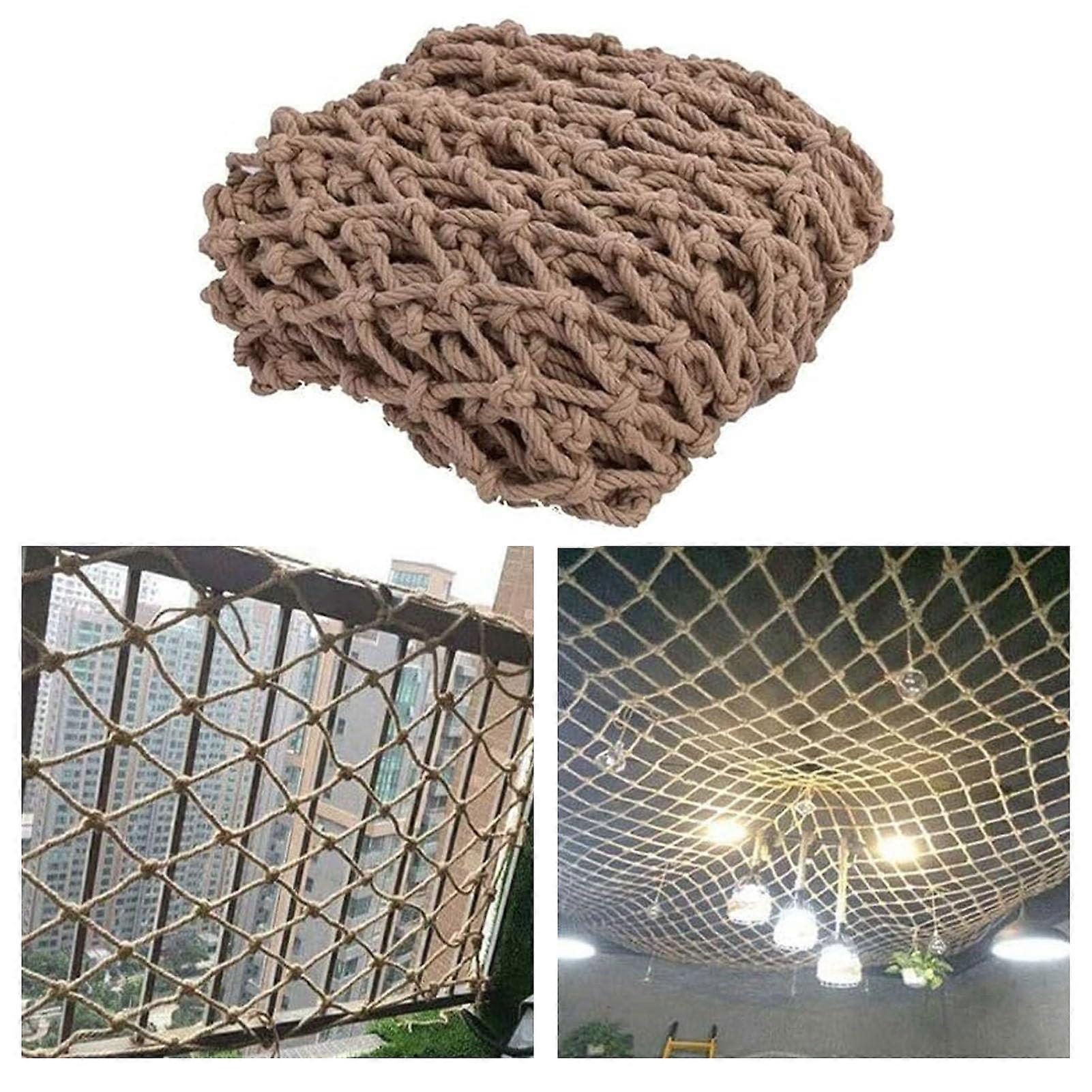 Kinder Safety Net Hemp Rope Net, Photo Wall Decoration Partition, Plant Climbing Net (1*9m)