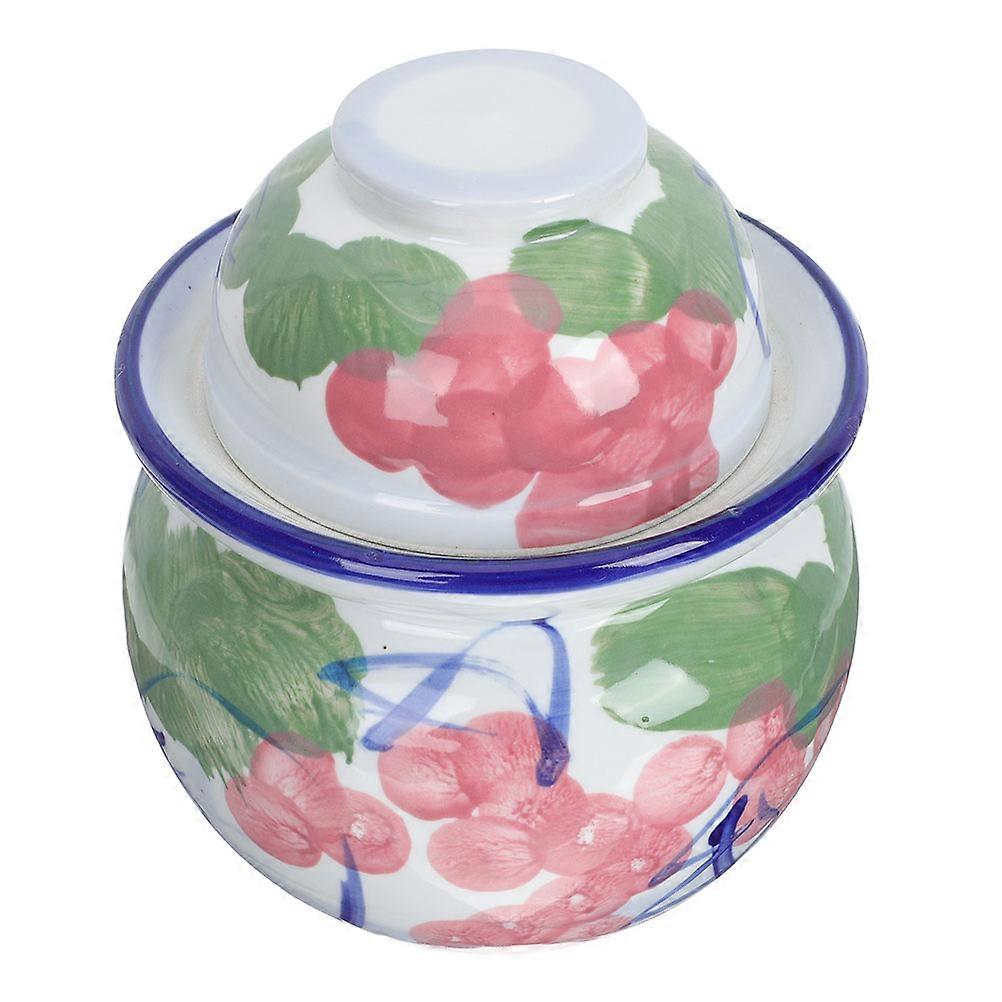 Compact Fermentation Jar with Sealed Lid for Pickling Kimchi Sauerkraut – Easy to Clean Traditional Design for Homemade Vegetable Storage