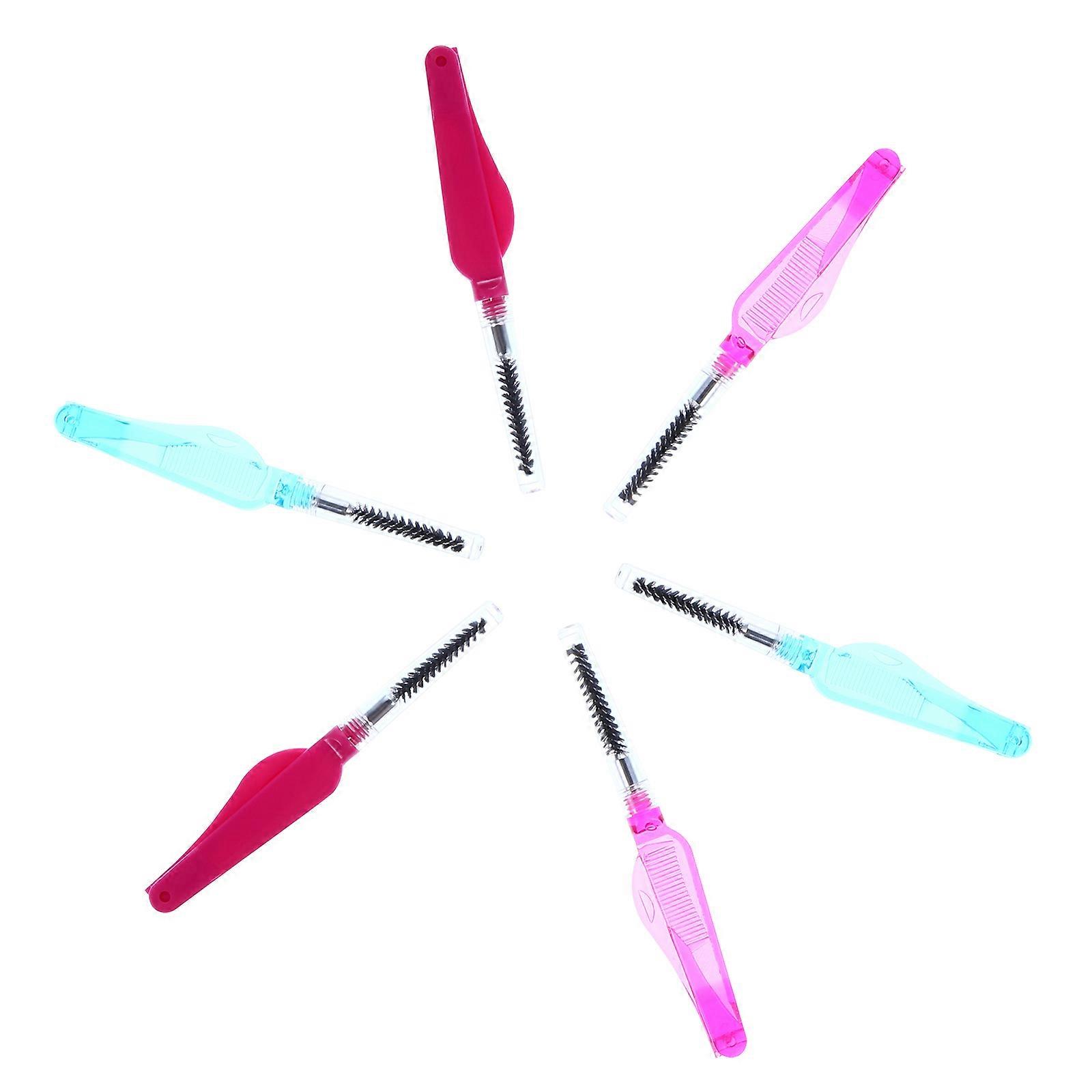 6pcs Folding Eyelash Combs Eyebrow Combs Eyelash Separator Eyebrow Brushes