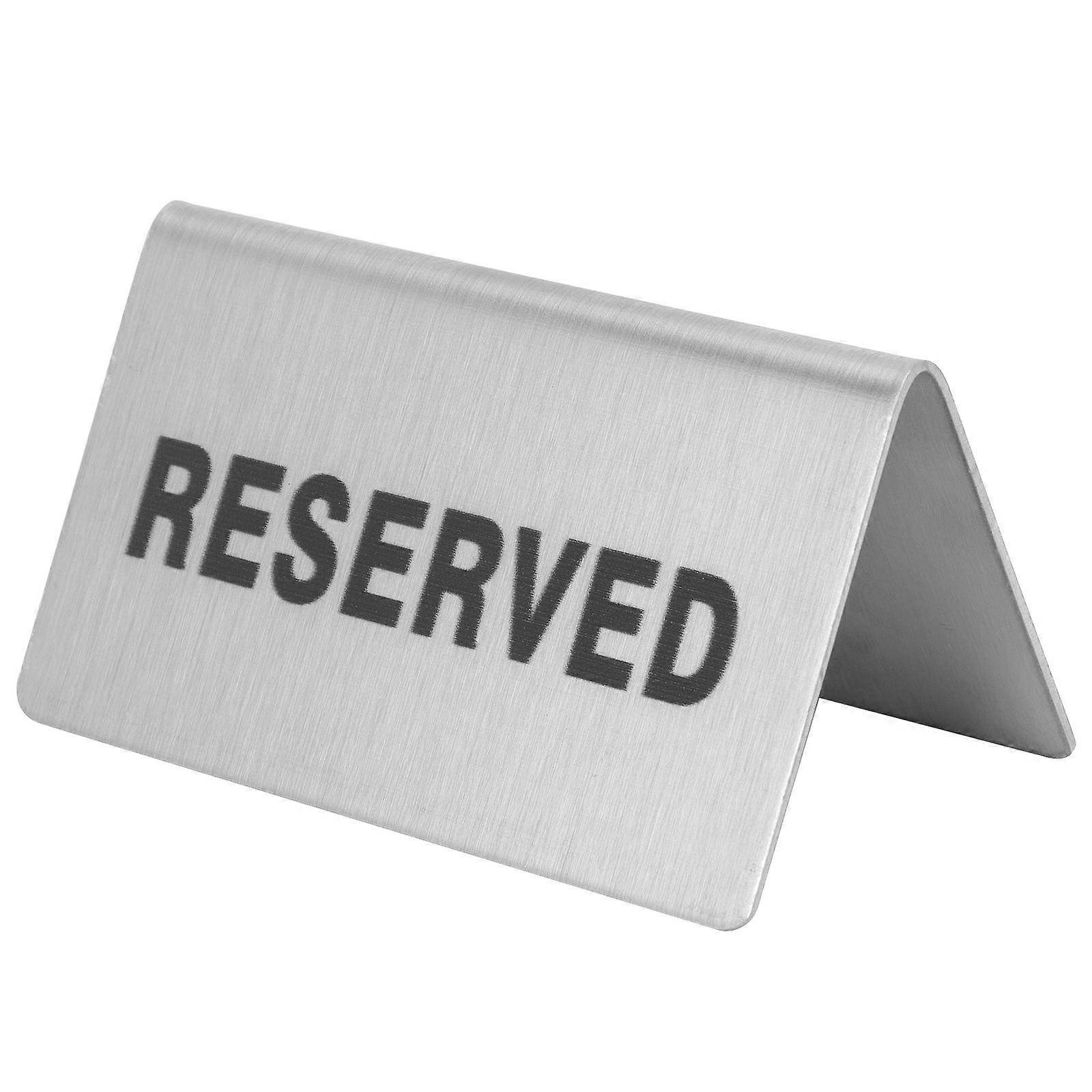 Stainless Steel Reserved Sign for Table Elegant Greeting Card Suitable for Weddings Formal Gatherings 10x6cm 1Pack