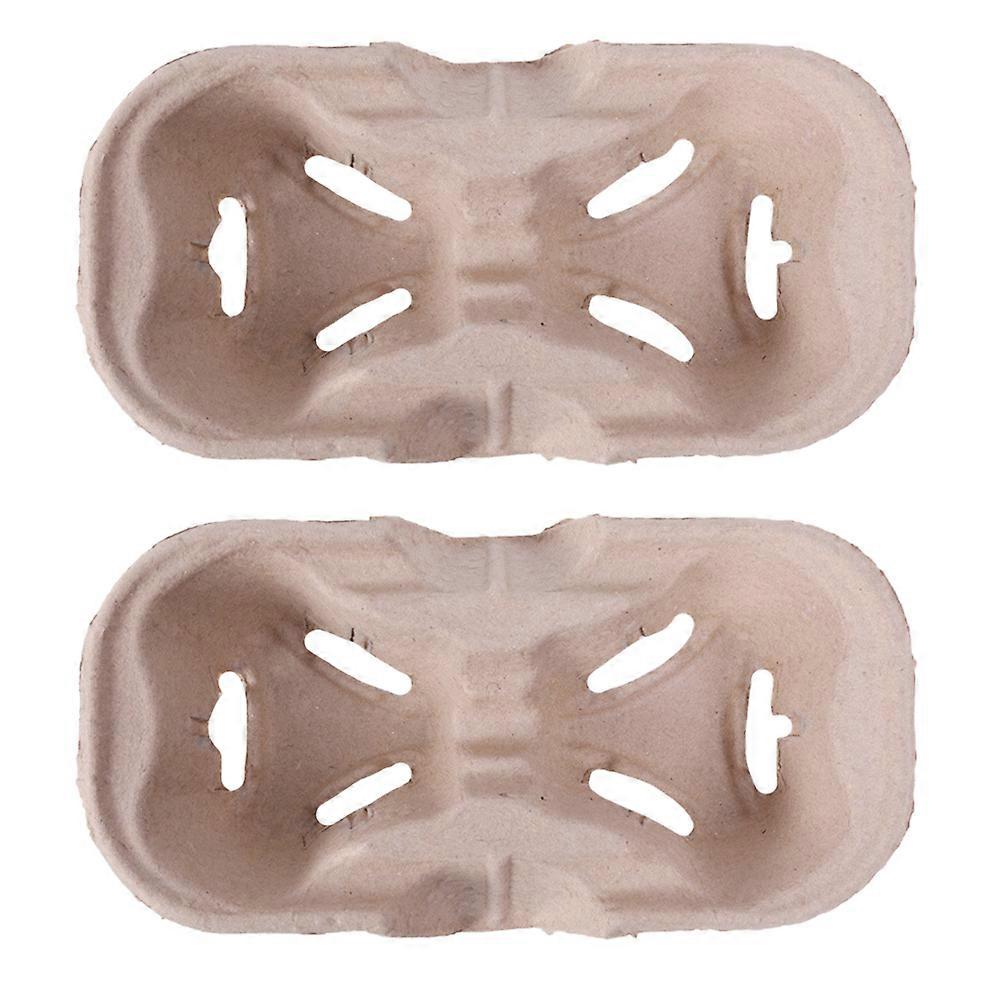 20PCS Paper Pulp Cup Paper Coffee Holder Takeout Coffee Portable 2 Cups Drink Carrier for Cafe Store
