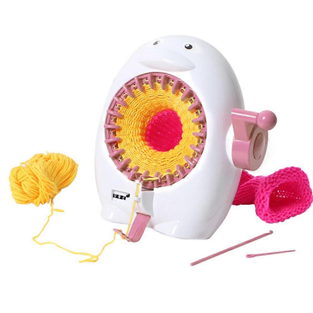 Penguin Knitting Machine Loom Diy Knitter Machine Birthday Kids Multi Color Weaving Toy 25.50X25.00X16.00Cm 1Pack
