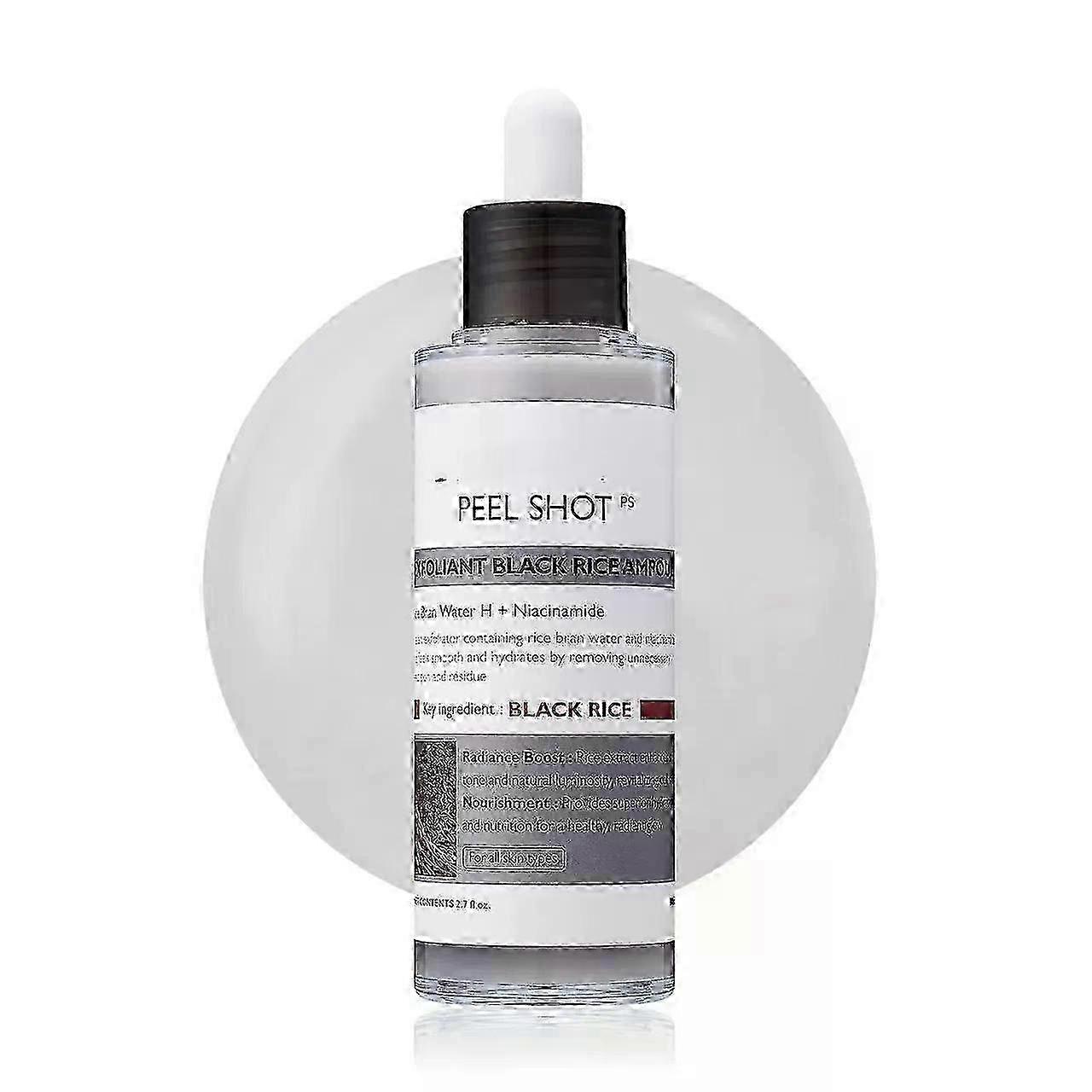 Duo d'ampoules de riz Peel Shot Glow Ampoule de riz blanc Ampoule de riz noir Gommage exfoliant doux pour le visage et le corps Élimine les cellules mortes et les points noirs