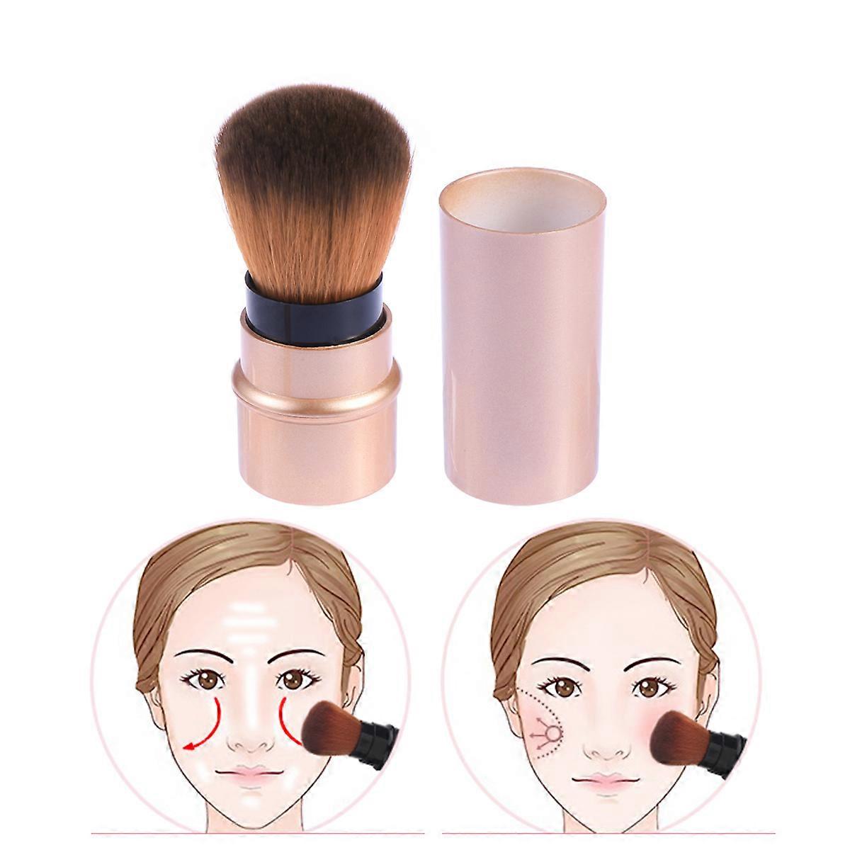 Makeup Brushes Face Powder Brush Retractable Face Brush Professional For Blush Application Travel Use Nylon Wool 1Pack