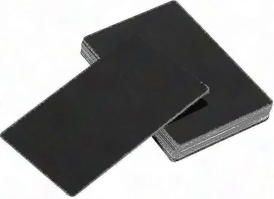 50 قطعة بطاقات عمل معدنية للتسامي ، بطاقات عمل سوداء محفورة للمحترفين