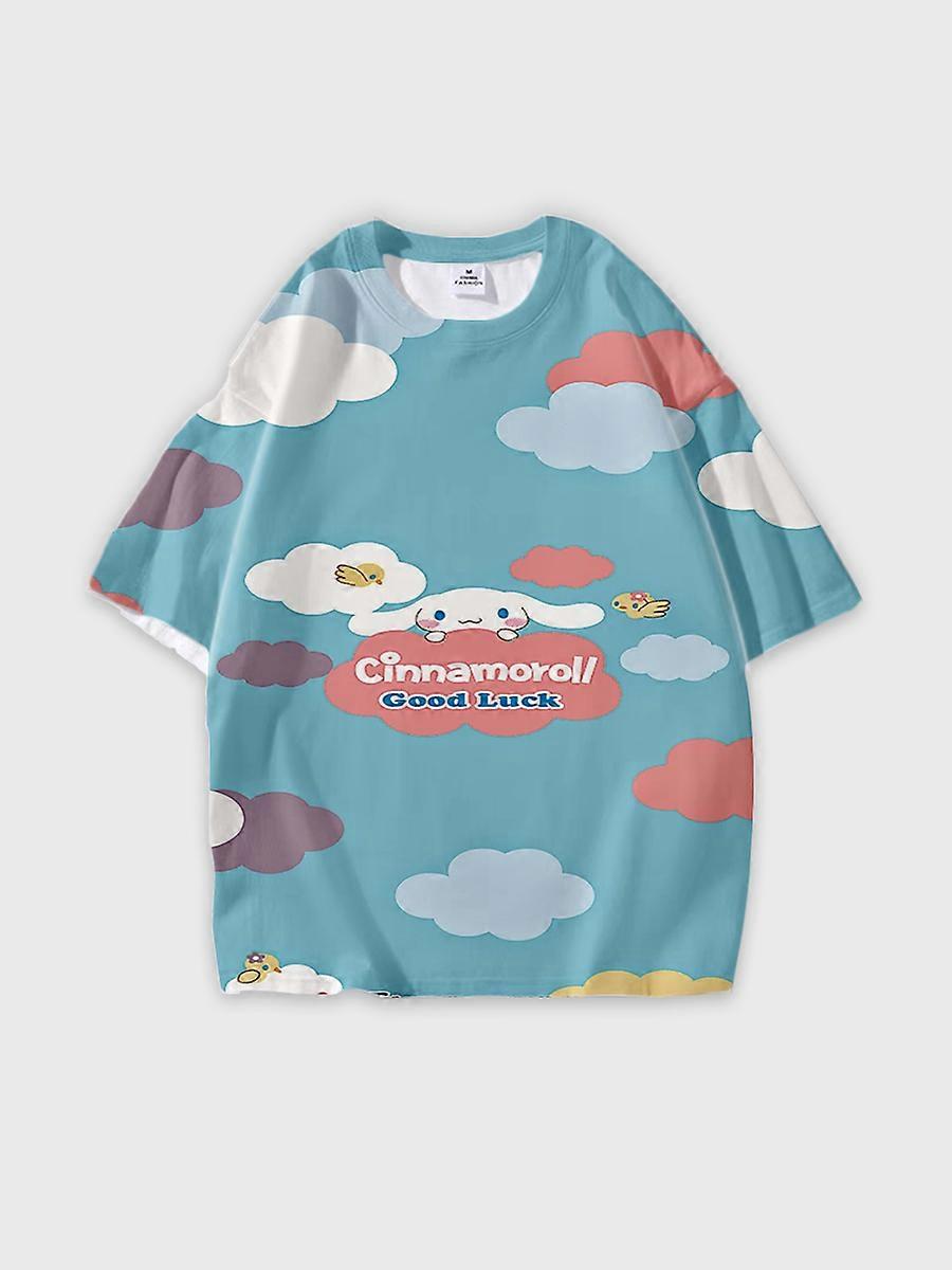 T-shirt round neck Cartoon Pattern loose short sleeve E2526