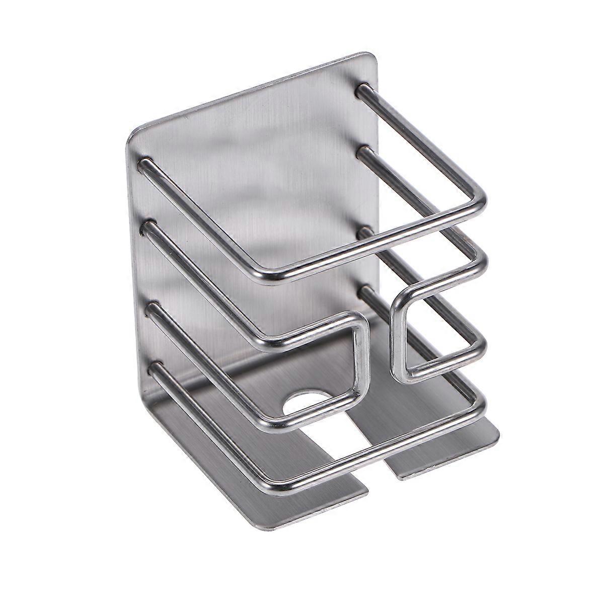 ステンレススチール製電気ラックホルダーウォールマウント、バスルーム用強力接着剤付き 7.87x3.94 インチシルバー