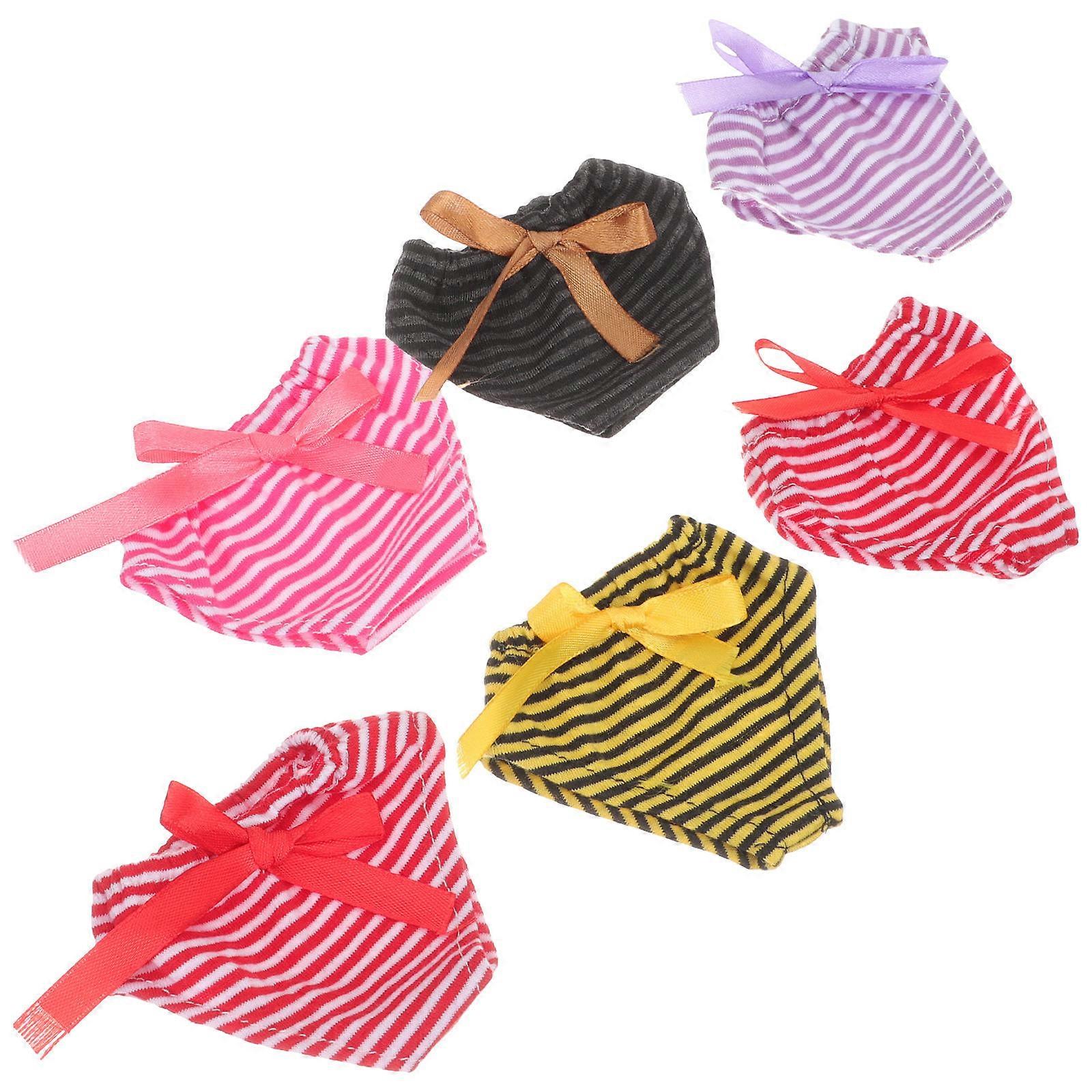 6Pcs Assorted Cloth Doll Diapers for DIY Dress Comfortable Doll Panties
