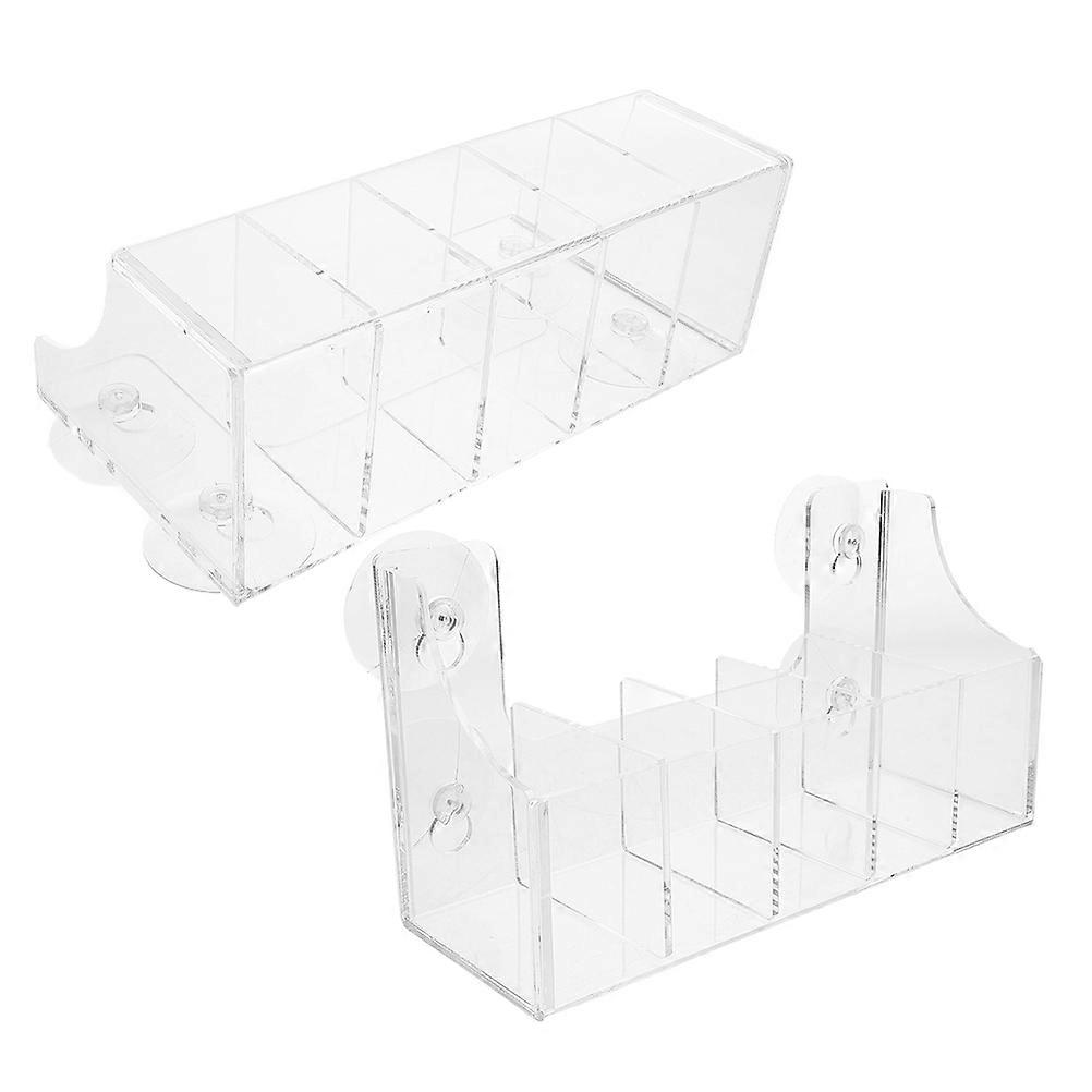 2pcs Drink Suction Cup Holder, Transparent Acrylic Beverage Shelf for Fridge Door, Storage Rack Organizer for Refrigerator Freezer