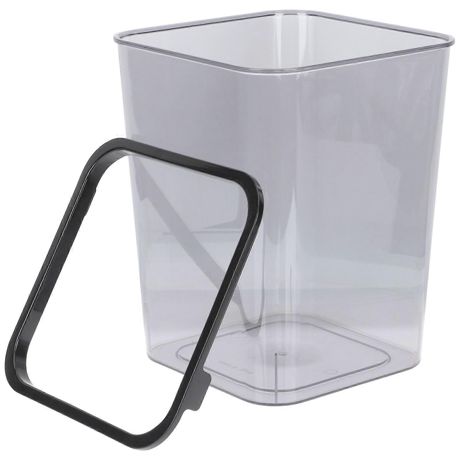Modern Plastic Waste Paper Basket for Storage in Any Room Grey Square Trash Can 12.5 x 15.3 inches