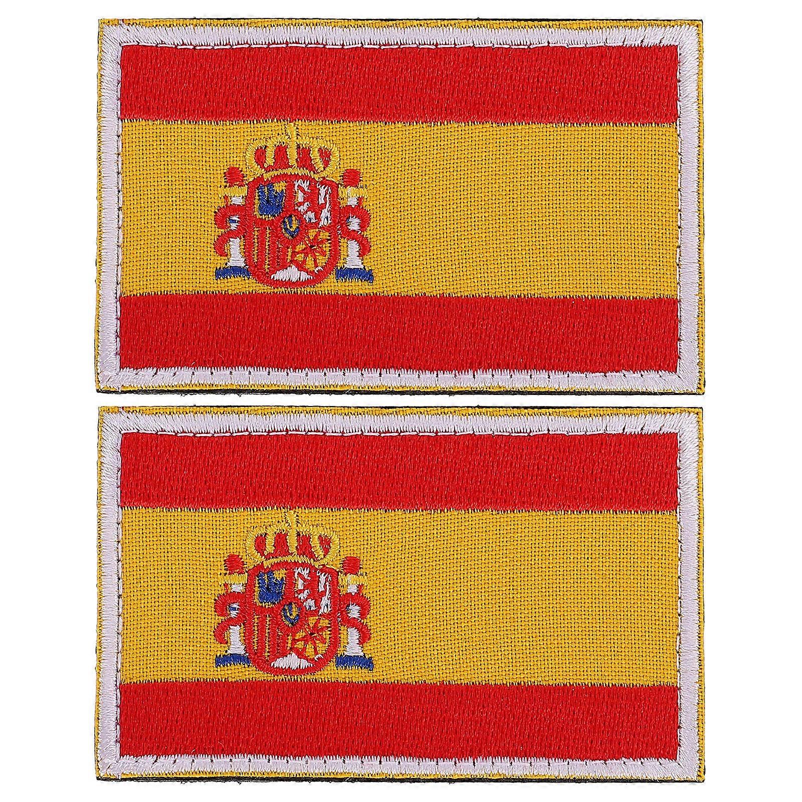 National Flag Patch Embroidered Cloth Stickers Adhesive Machine Washable Multi 8x5x0.3cm 2Pcs