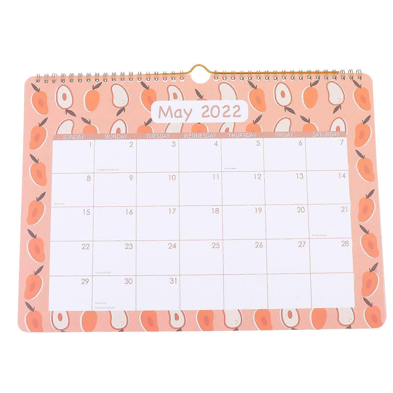 Big Family Planning Calendar Wall Calendar 2022 Home Use Assorted Color Time Management 1Pcs
