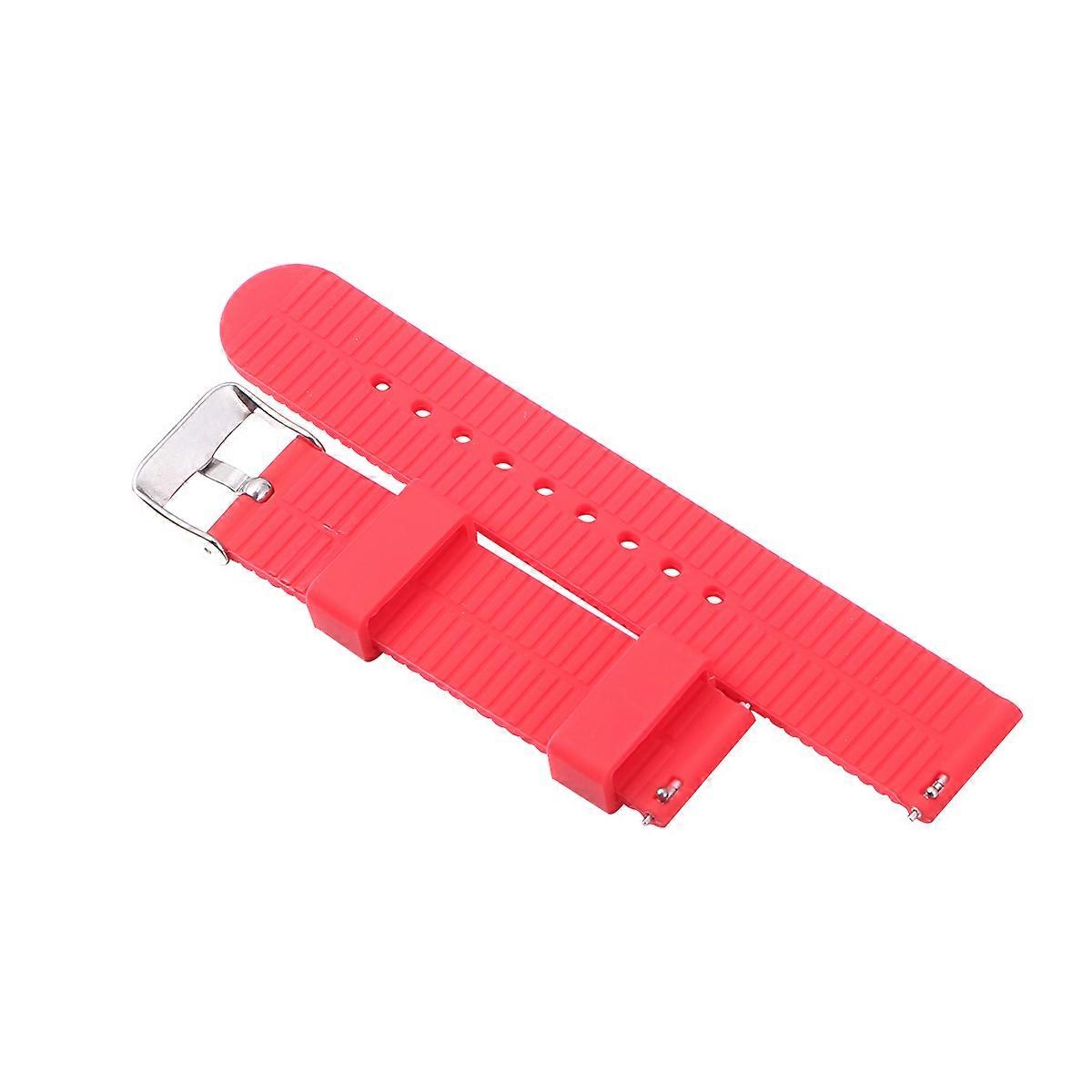 Adjustable Silicone Watch Strap for Fitness Watch Red Ergonomic and Comfortable to Wear 20mm
