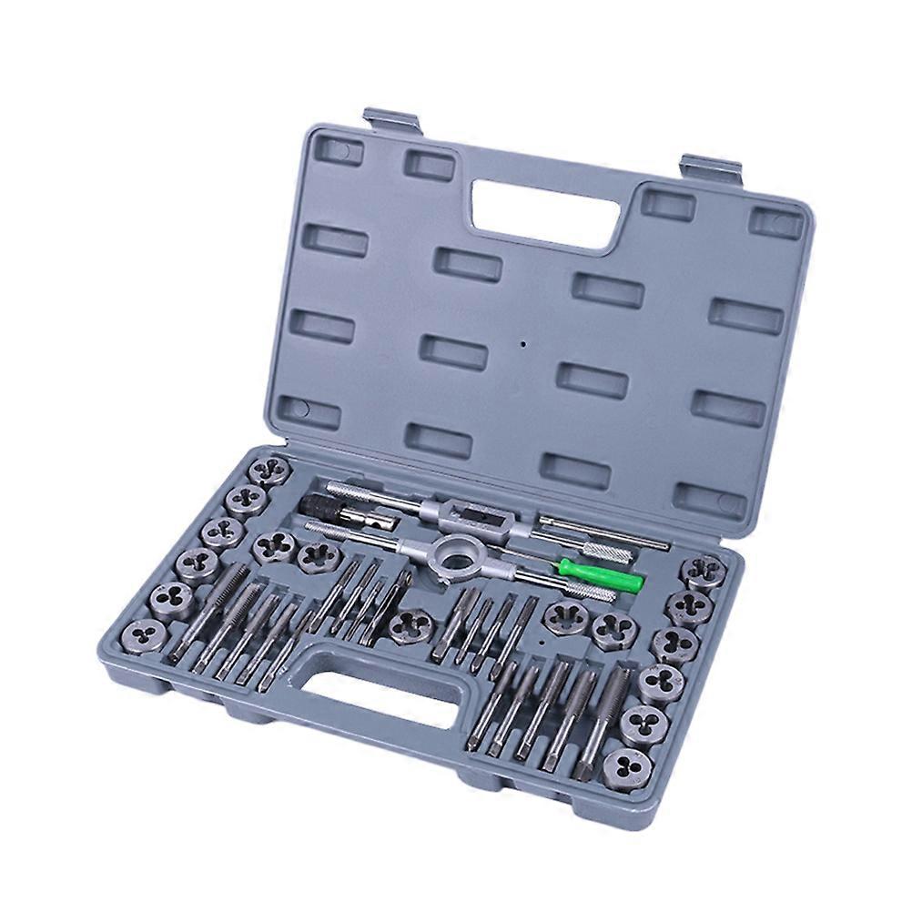 Metric Die Set 40Pcs Thread Processing Tool Wrench for Mechanics in Machine Manufacturing Silver Hand Tapping Operation