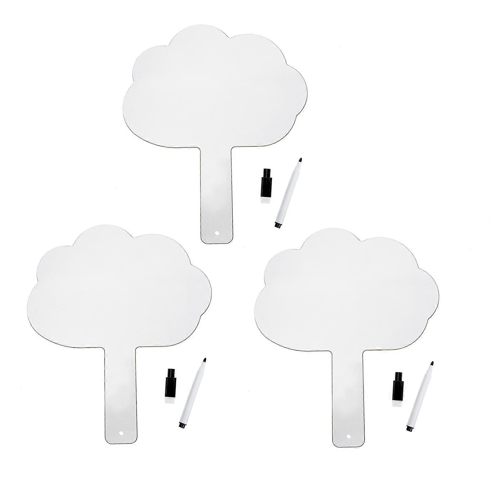 Dry Erase Answer Paddles Handheld Dry Erase Paddles Classroom Use Whiteboards 28.50X24.00X0.40cm Eraseable Writing 3 Sets