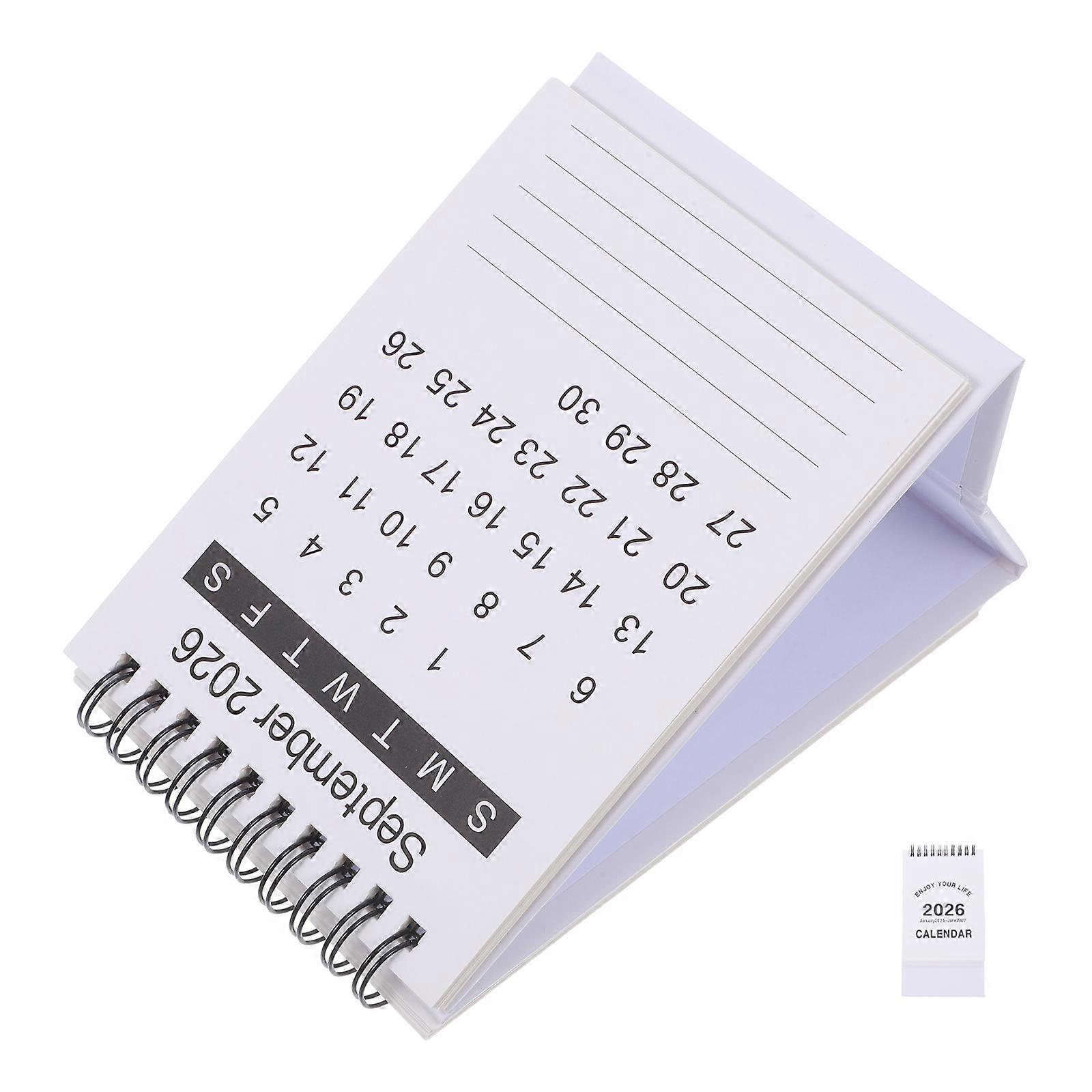 Tabletop Calendar Desk Calendar 2026 Daily Schedule Planning for General Users 14.50X10.00X7.50CM 1Set