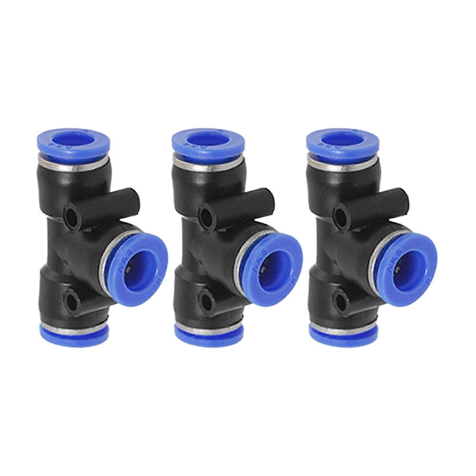 3Way Type Push for Air Hose Fit Transport Air Water (ID 8 mm)