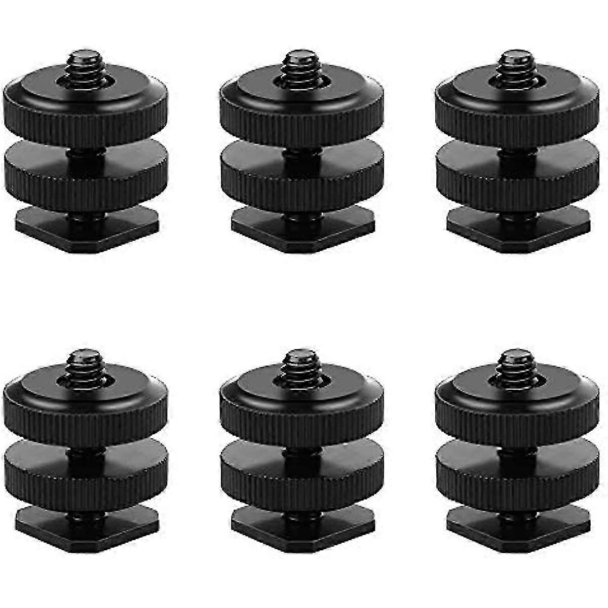 2025 6 Pcs Camera Hot Shoe Mount to 1/4"-20 Tripod Screw Adapter, 1/4" Screw Adapter for Camera Flash Hot Shoe Mount DSLR Camera Rig