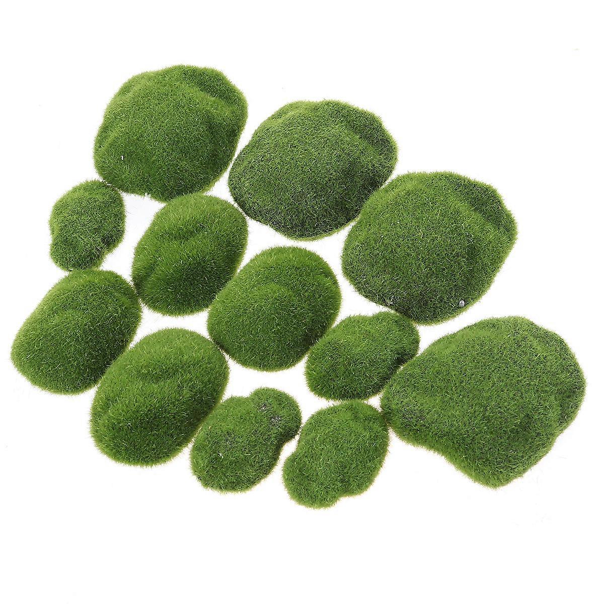 DIY Landschaft Dekor Simulation Moos Unregelmäßige grüne Steine für Wald Displays 12Set