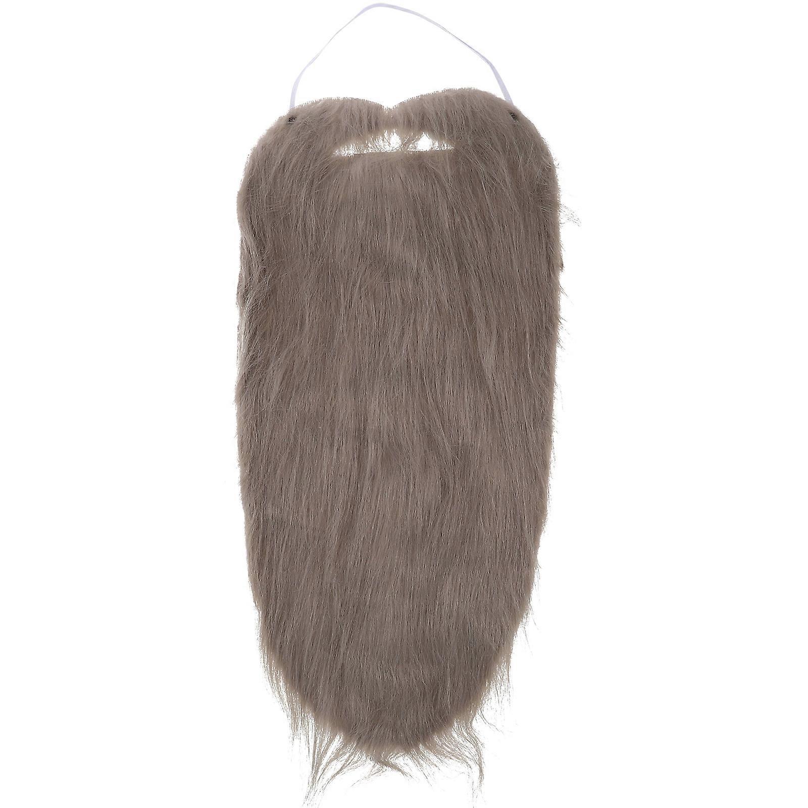 Artificial Beard Long Grey Cloth Role Play Costume Accessory 1Pack