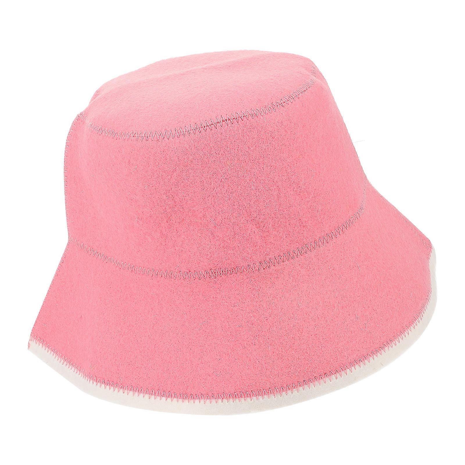 Pink Wool Sauna Hat for Men Comfortable Bath Accessory Ideal for Sauna Use Large Size