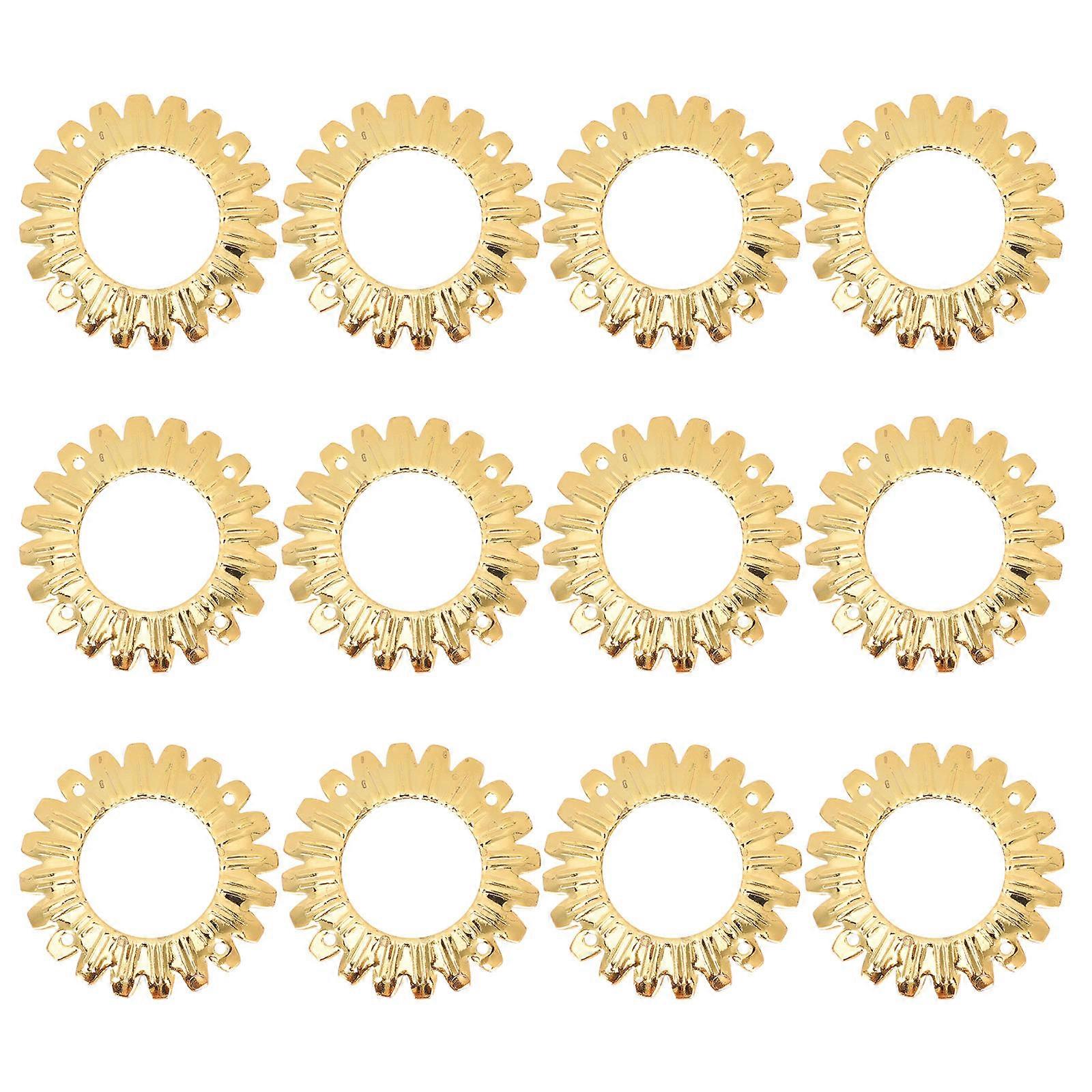 Screw Rings For Lampshade 12Pcs Elegant Lamp Accessories For DIY Enthusiasts 4.50X4.50X0.10CM Golden