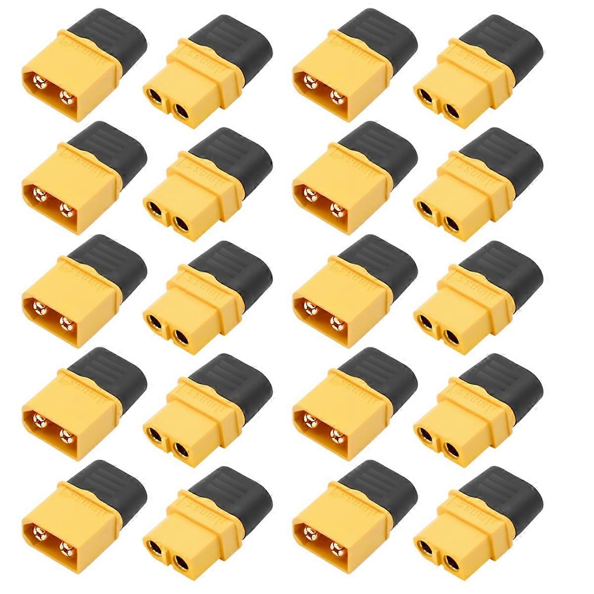 XT60H Male and Female Connector Power Plug with Sheath Suitable for Lithium Battery Remote Control Aircraft Car 10 Pairs