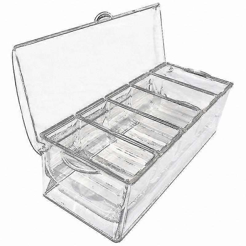 Ice Cold 5 Compartment Condiment Server Rack-service Tray Container With 5 Removable Trays