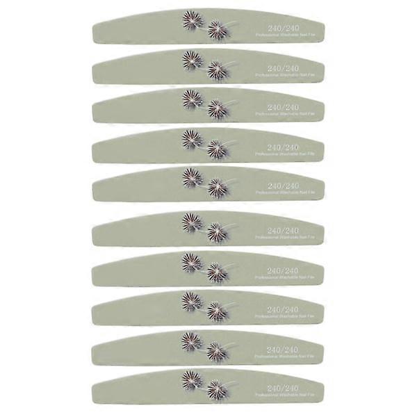 10 pcs Nail File Professional Portable Washable Reusable Double-Sided Buffer Manicure Tools