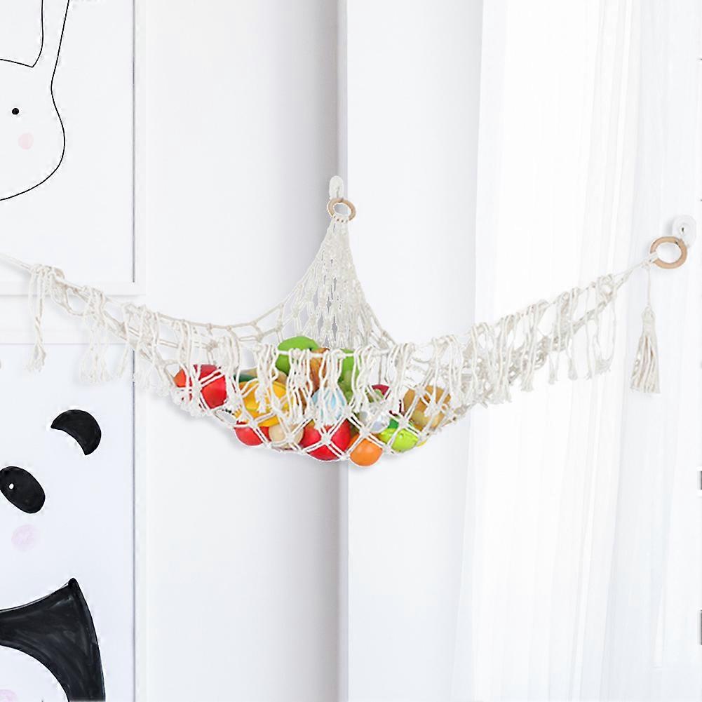 Large Capacity Toy Hammock Large Capacity Mounted Net Storage Wall Bracket for Bedroom Playroom Tidying Organizer