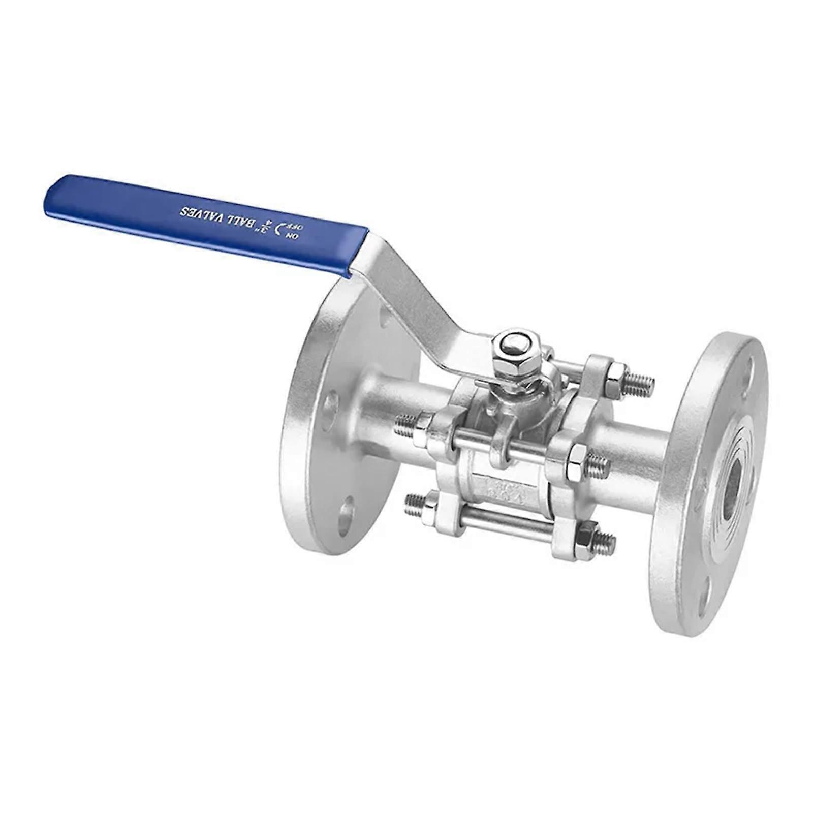 3/4 Manual Flange Ball Valve, 304 Stainless Steel, Flanged End Connection, 1.6 MPa, 1-Piece Body