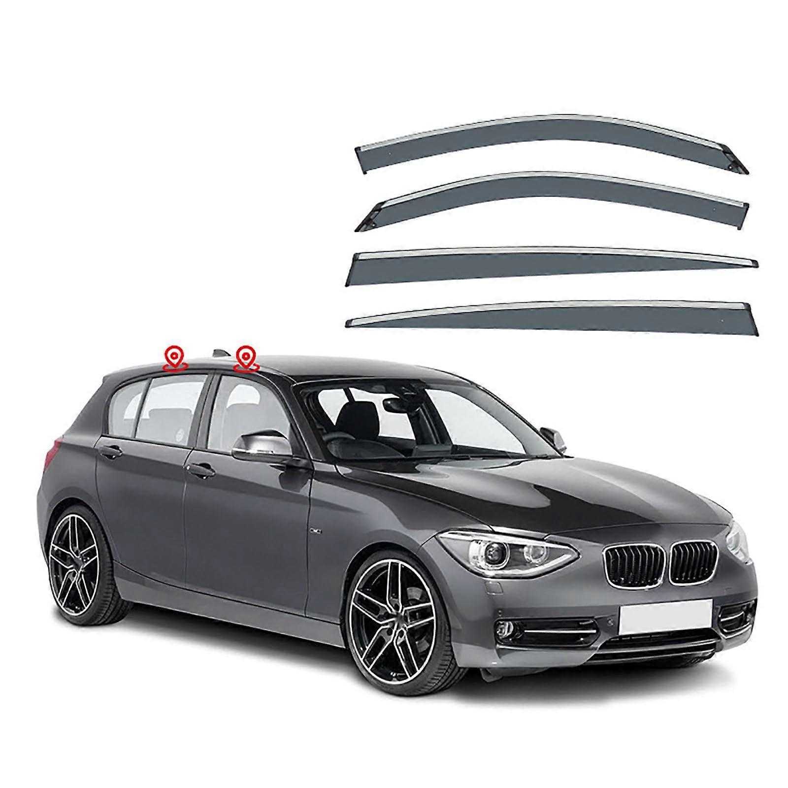 Side Window Rain Deflectors, 4-Piece Weather Shields, Modified Exterior Accessories for BMW 1 Series Hatchback MK2-F20 2012-2018