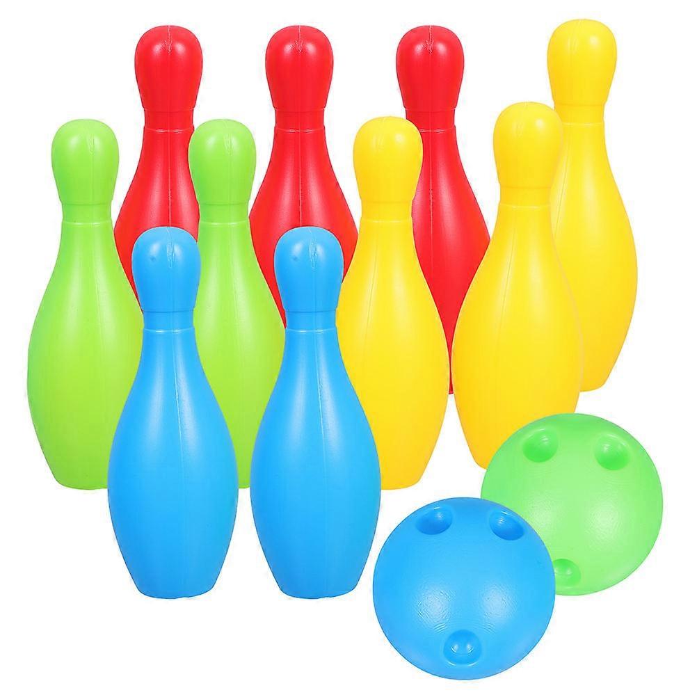 Plastic Kids Bowling Game Set with Assorted Color Pins and Balls for Fun Indoor Outdoor Play Enhancing Coordination Skills