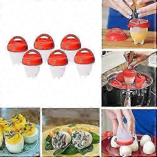 6pcs/set Egg Yolk Pan Silicone Non-stick Egg Steamer