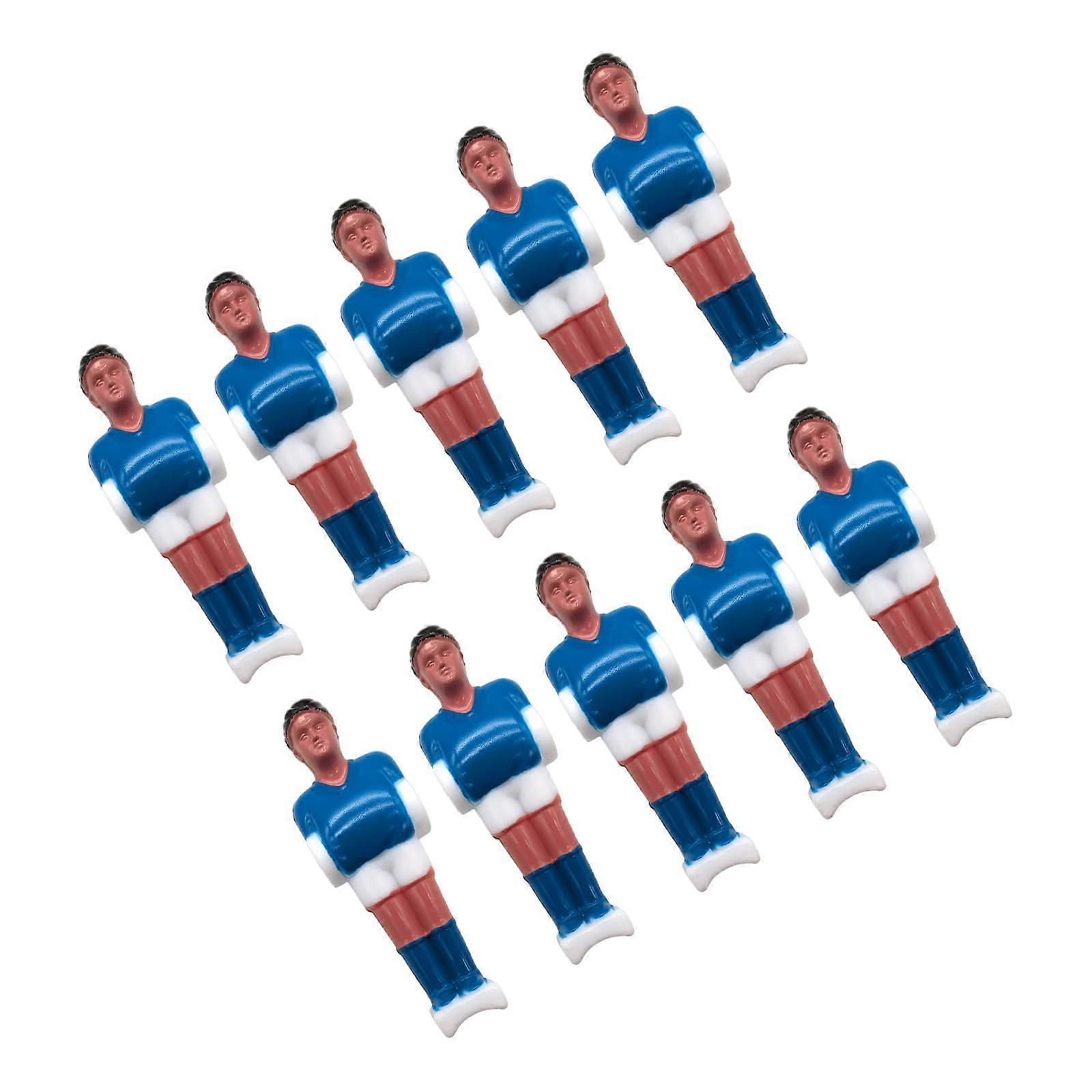 10pcs Foosball Replacement Players Foosball Players Toy Soccer Machine Action Figure Small Soccer Men Hard Plastic Soccer Player Blue