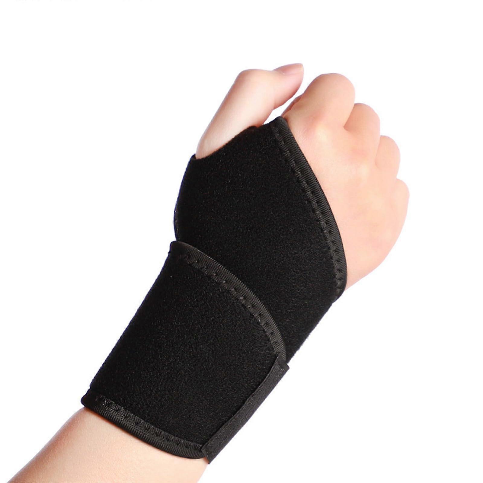 Thumb And Wrist Support Adjustable Elastic Compression Wrap For Fitness Badminton Basketball Black