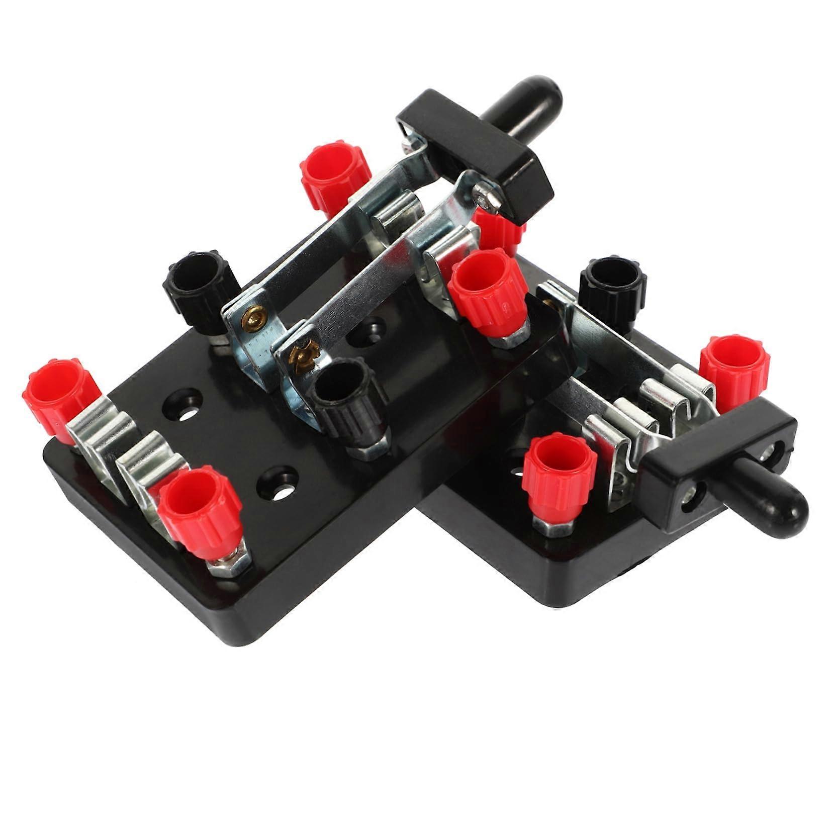 2 x TwoPole Switch Disconnect Experimental Test Double Pole for Laboratory Physics Laboratory Equipment Plastic Black