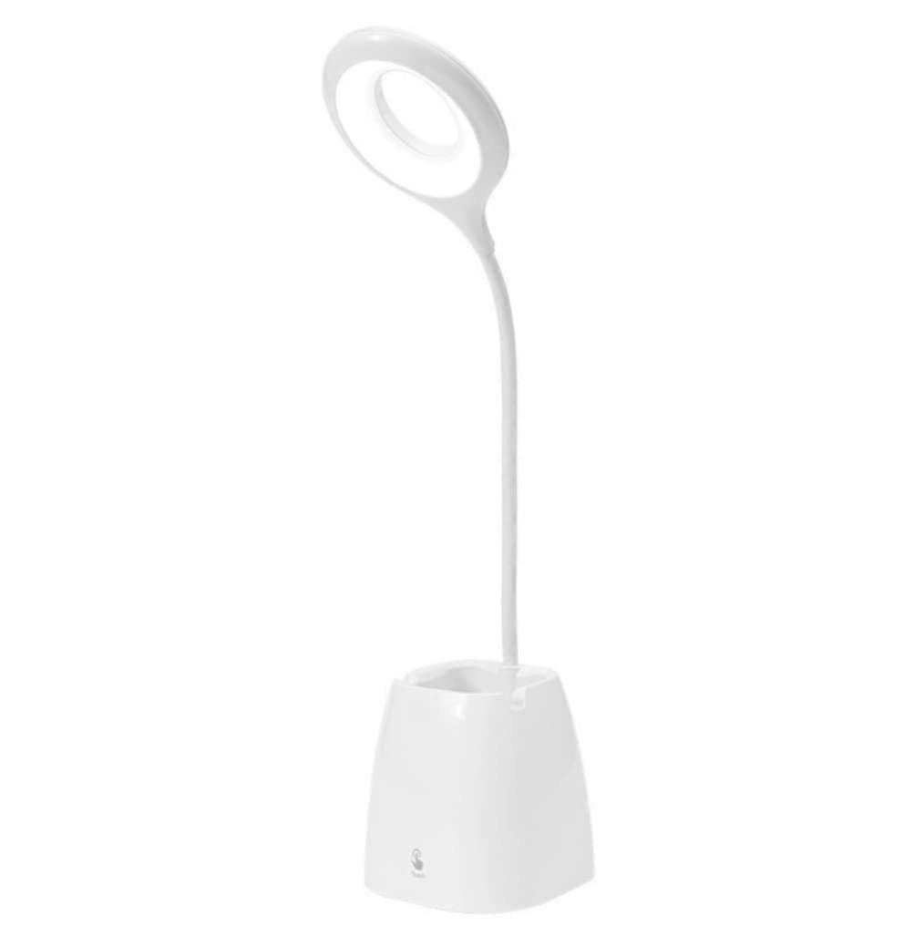 Dimmable LED Desk Lamp with Pen Holder and USB Port, Touch Control, Eye Protection for Study, White