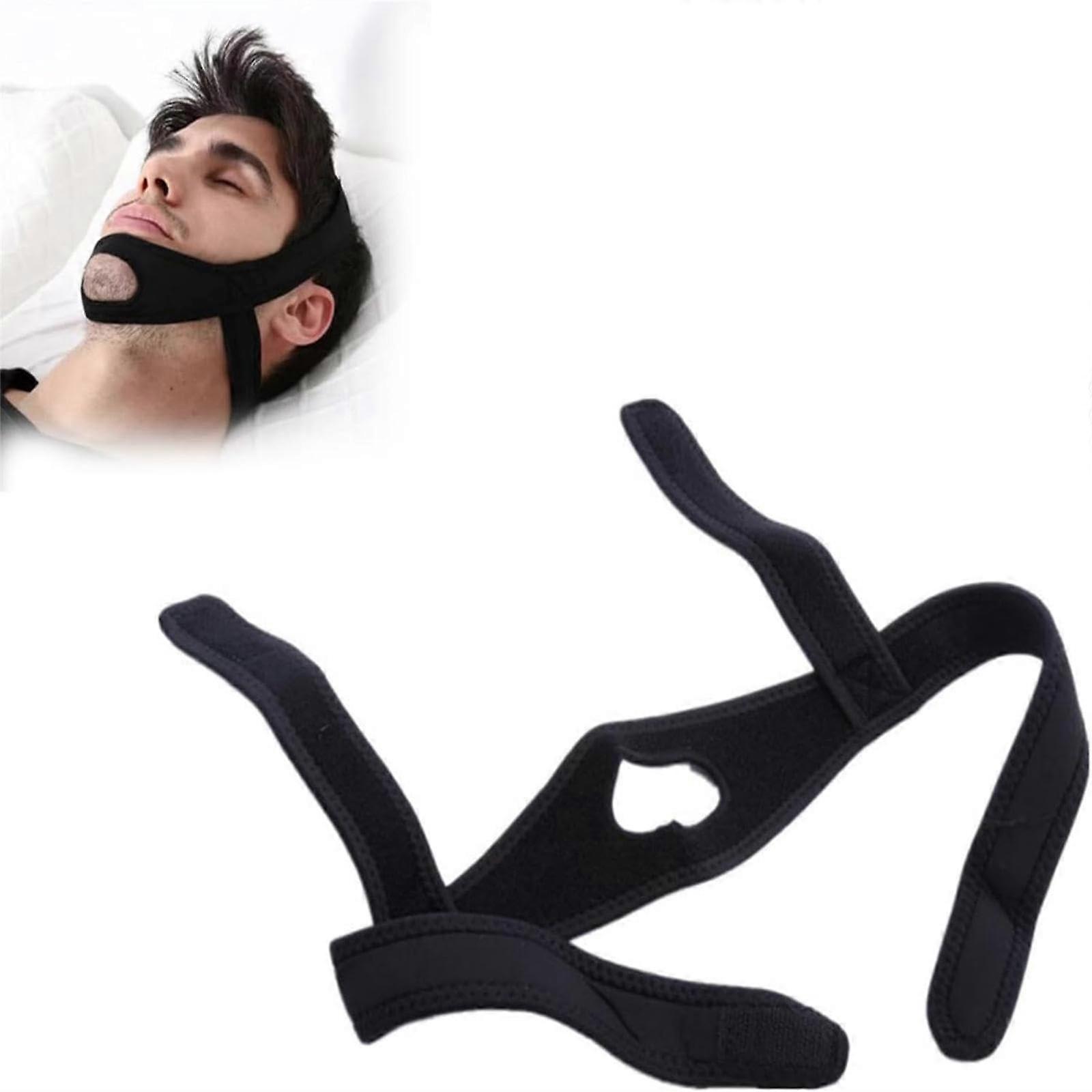 Oraclose Jaw Strap For Snoring Unisex Jaw Support Facial Lifting Chin Strap For Double Chin Black Adjustable Size