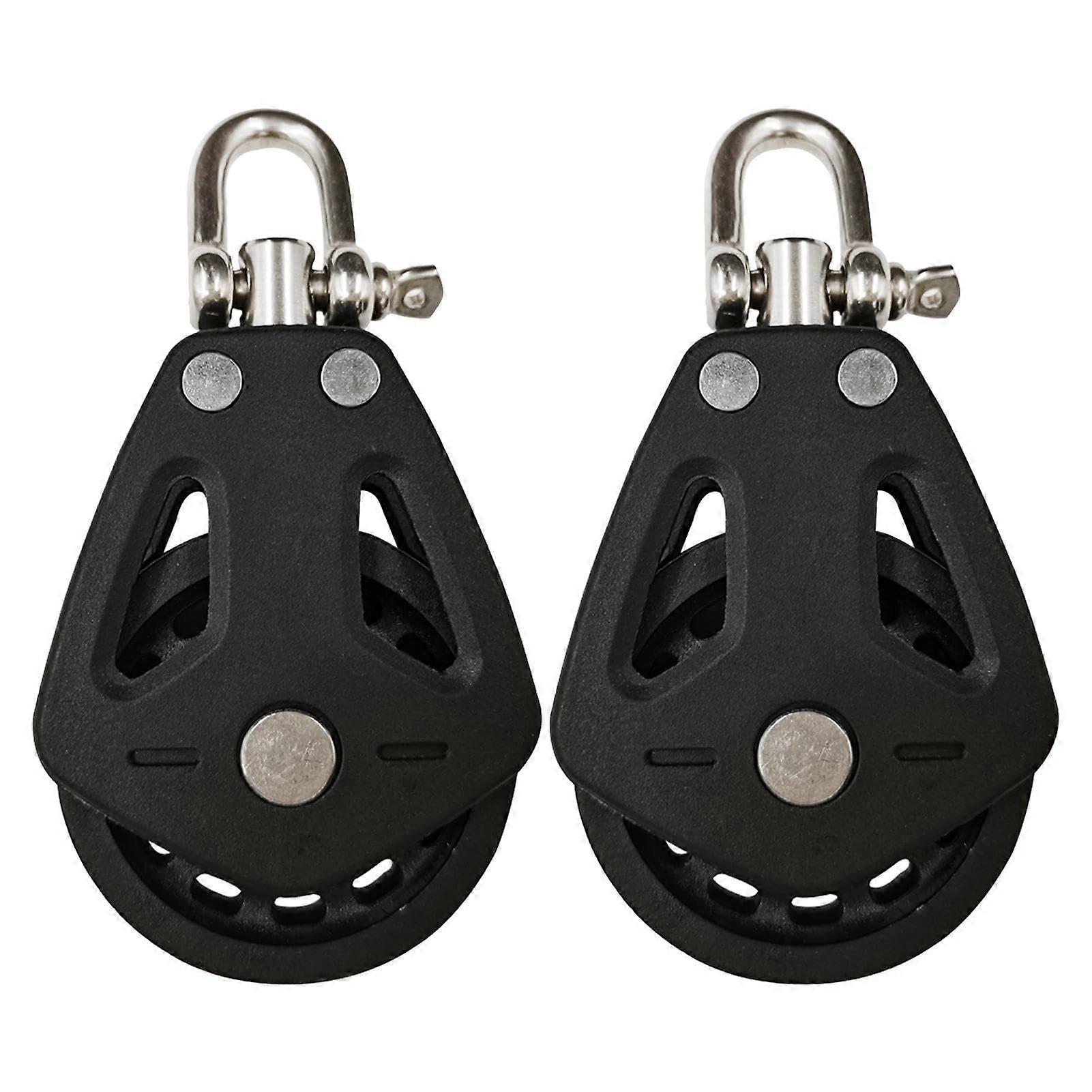 Stainless Steel Pulley For Rope Double Swivel Pulley Silent Rotation Heavy Duty Lifting Block Kayak Rope Pulley