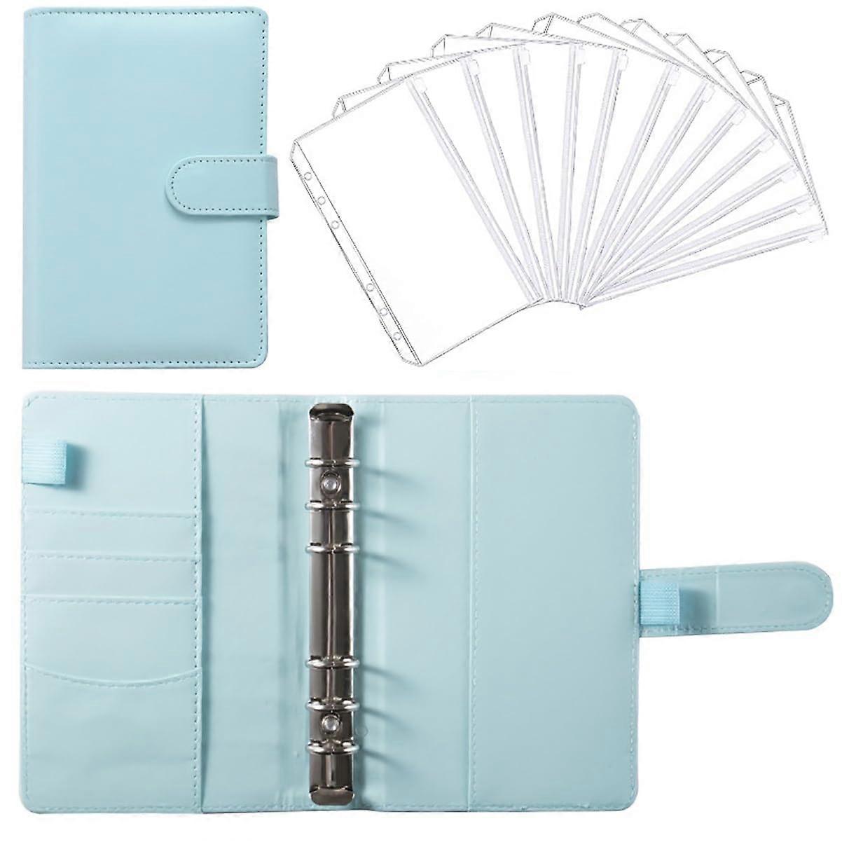 PU Leather A6 Business Folder Organizer for Interviews, CVs, Legal Documents, Blue Color for Men and Women
