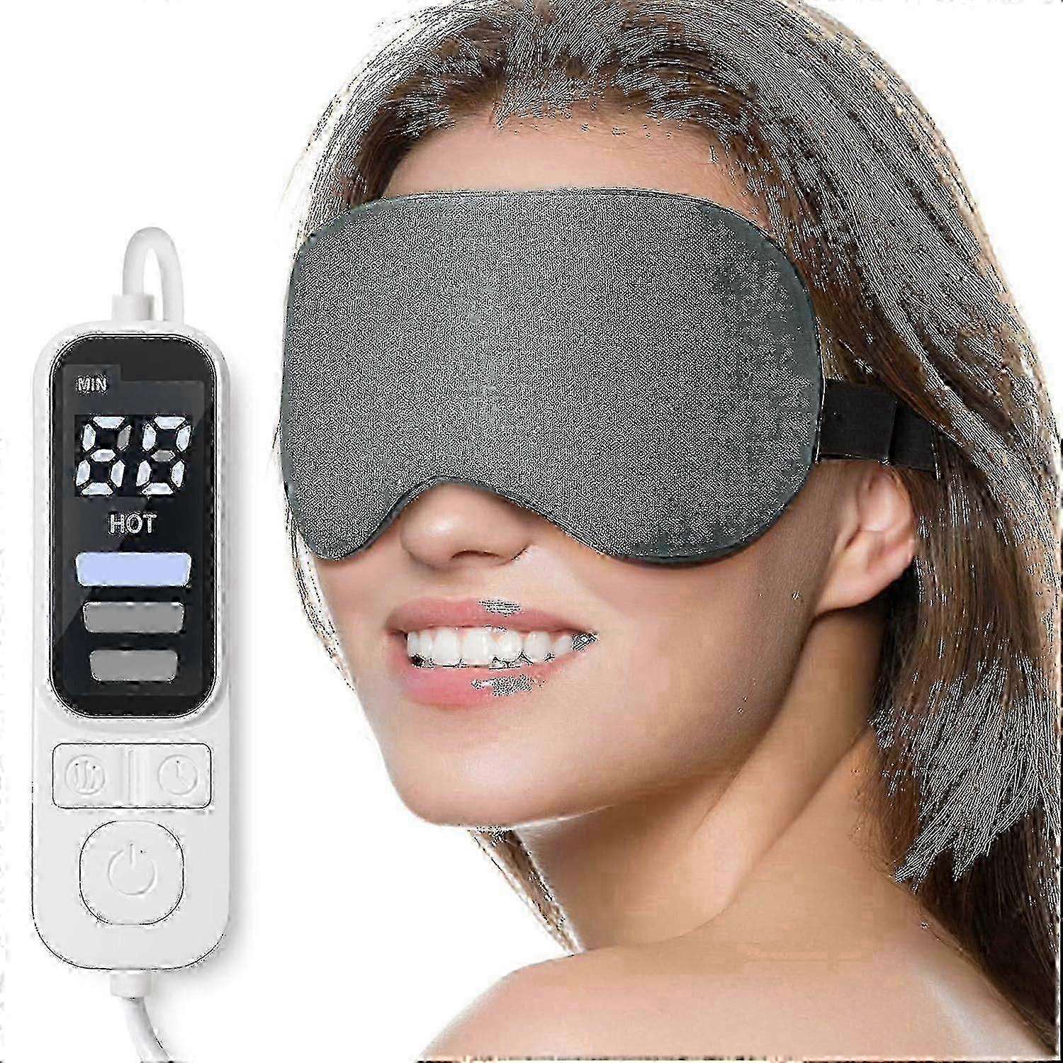 USB-beheizte Augenmaske zur Linderung trockener Augen - einstellbare Temperaturkompression mit Timer -CHAN