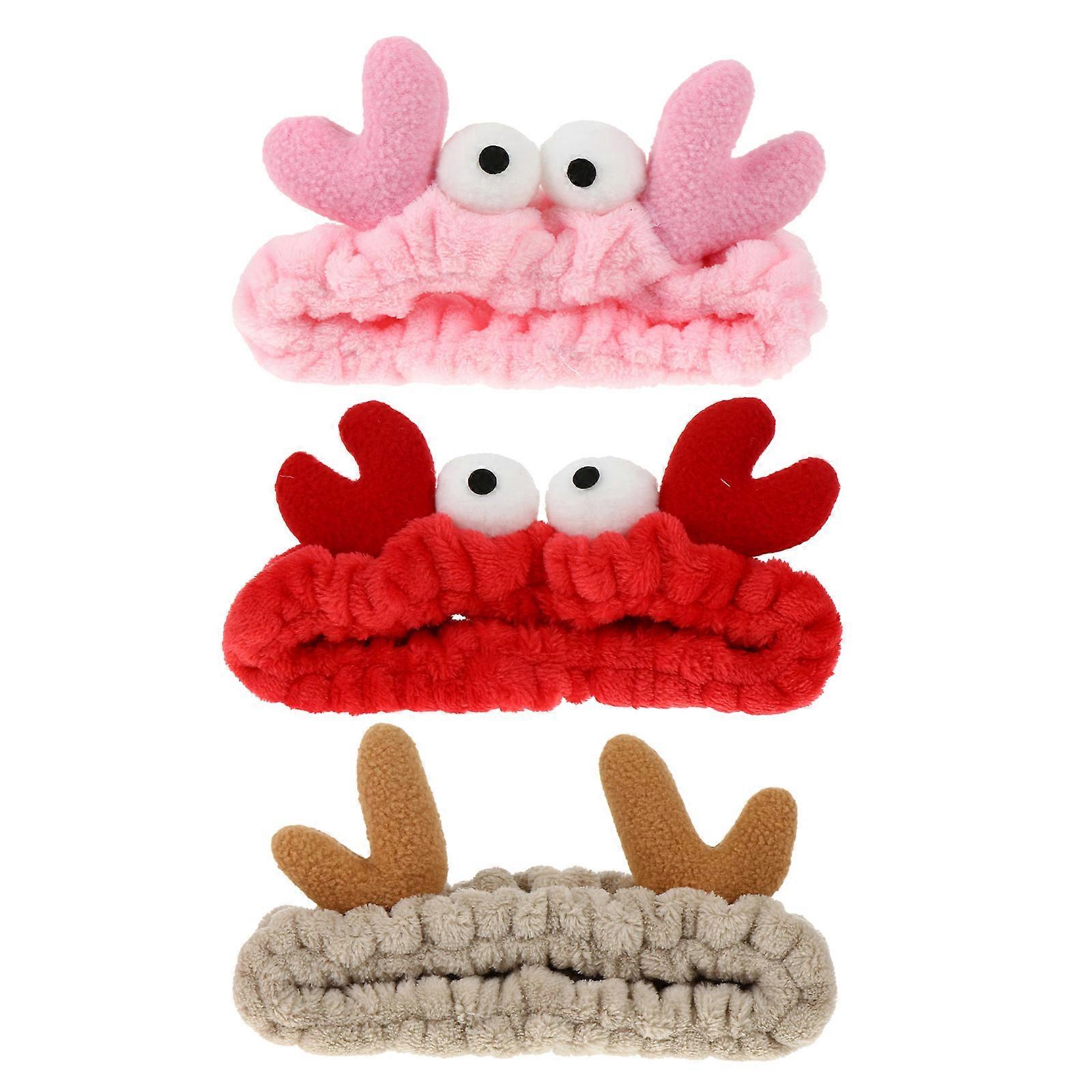 Washing Hair Band 3Pcs Suitable For Yoga Running Exercise Featuring Breathable Red Material Perfect For Daily Use